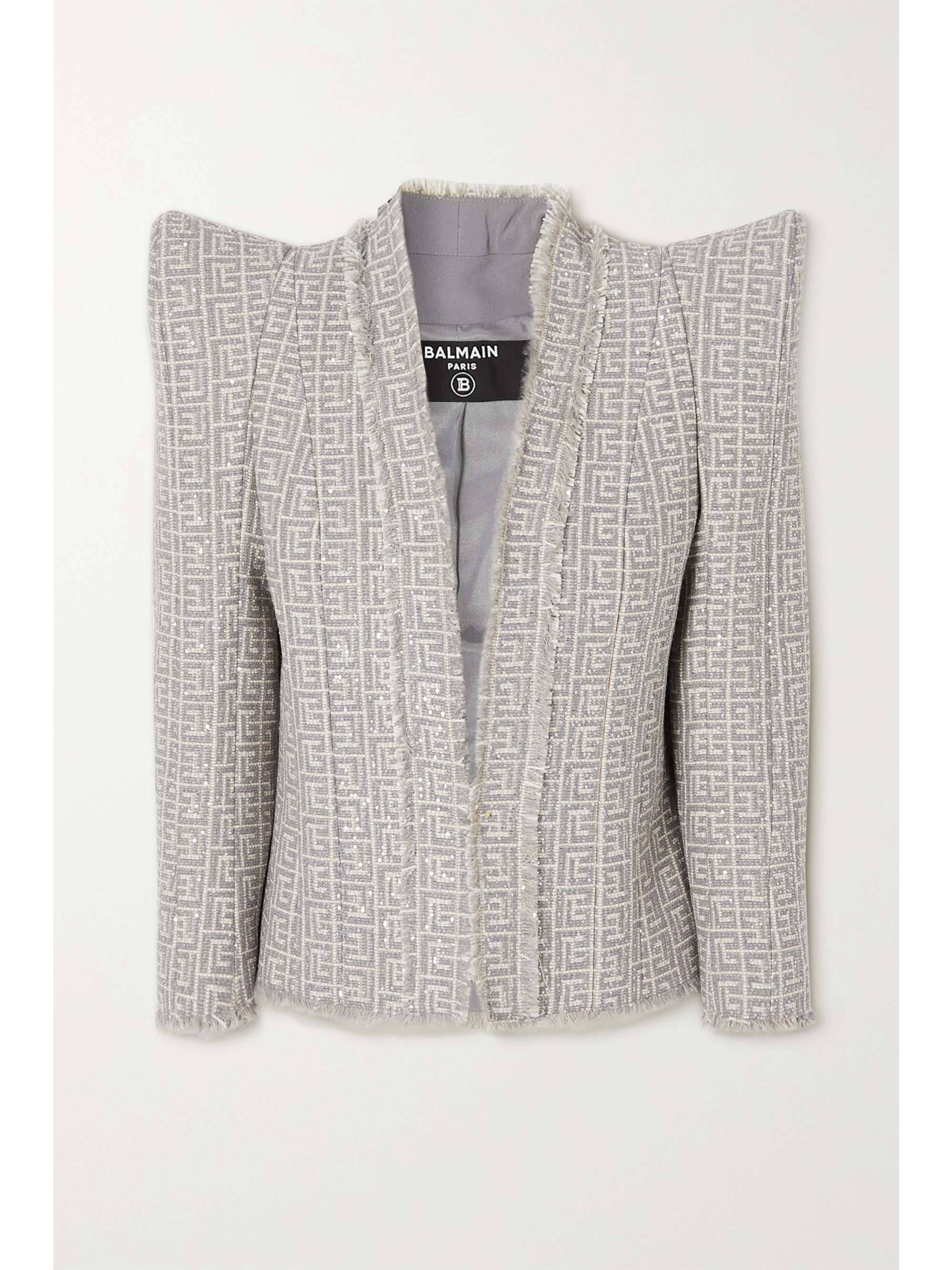balmain blazer grey