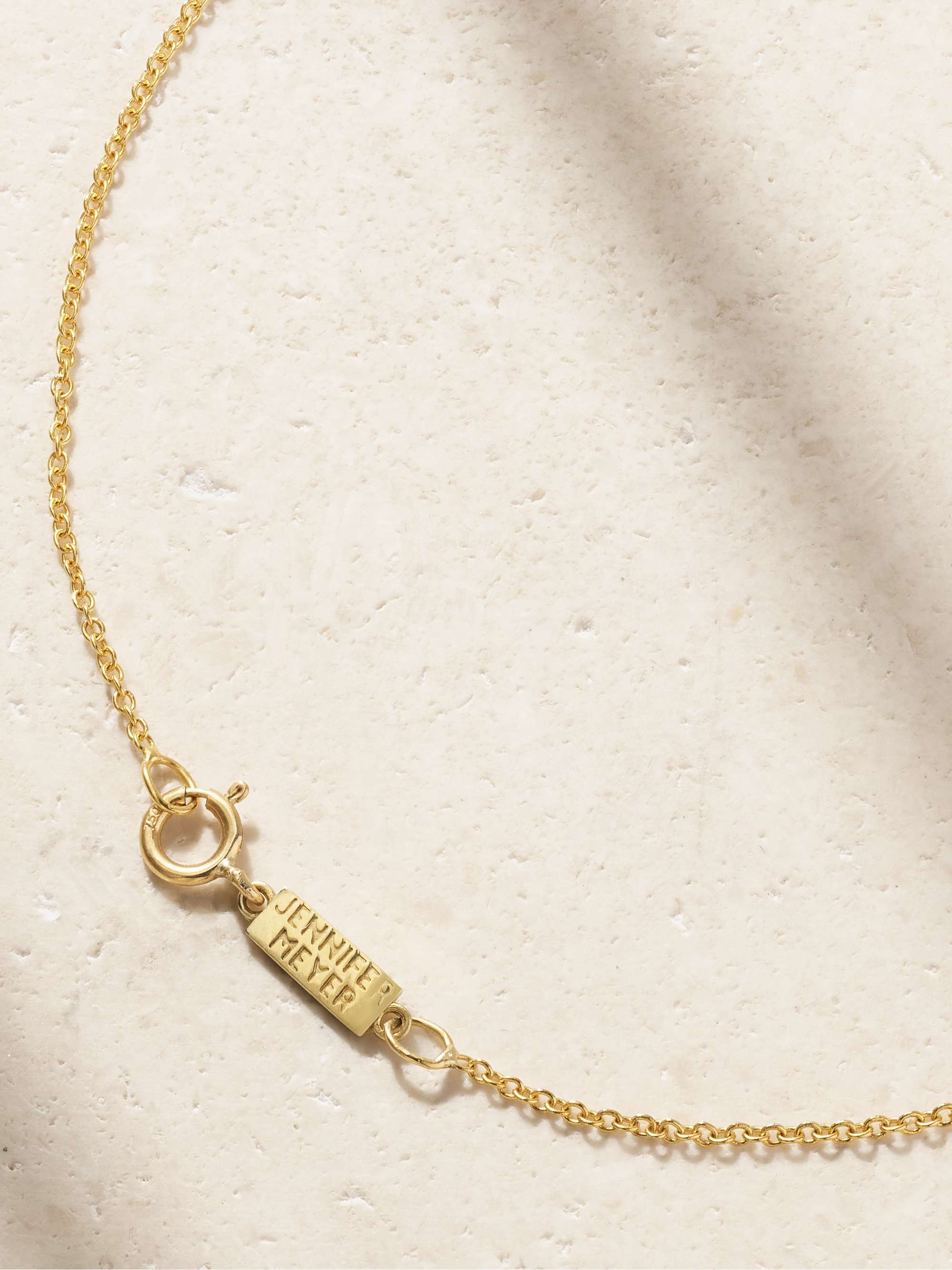 JENNIFER MEYER Mini Clover 18-karat gold necklace