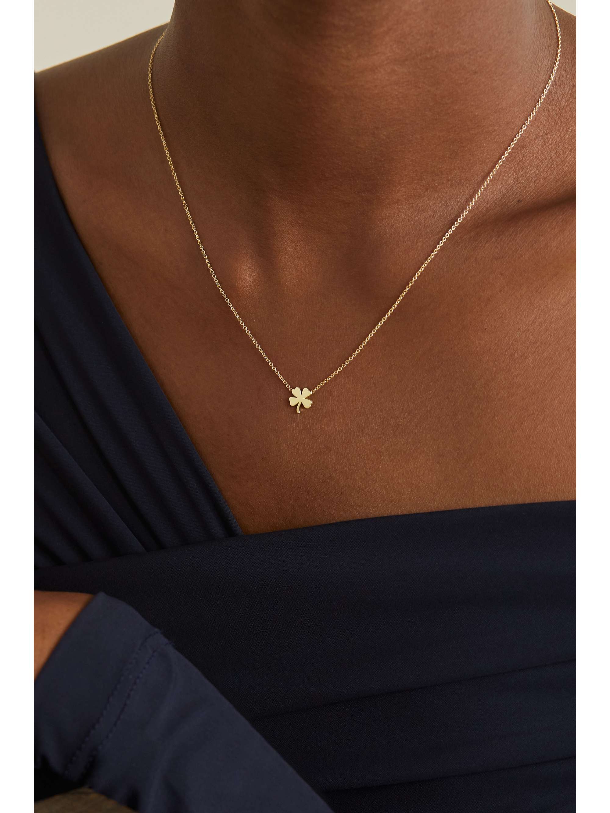 JENNIFER MEYER Mini Clover 18-karat gold necklace
