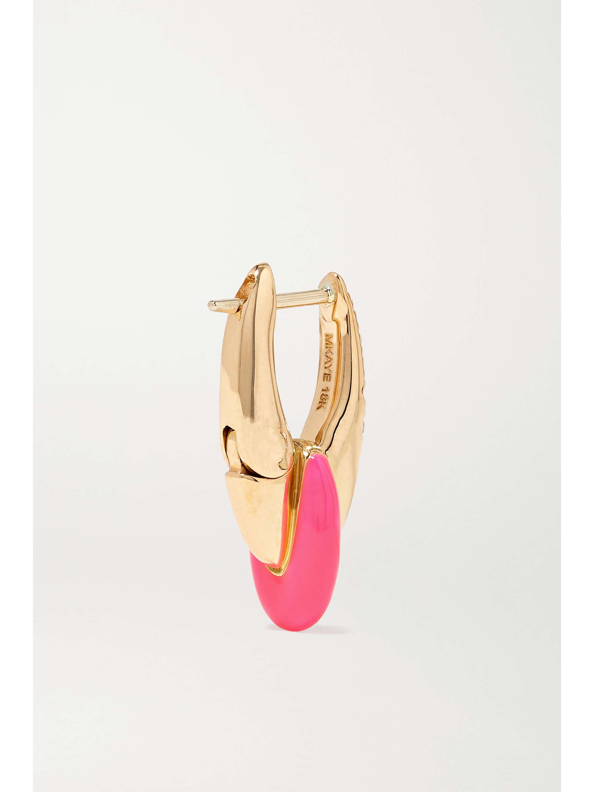 MELISSA KAYE Ada 18-karat rose gold, diamond and enamel earrings