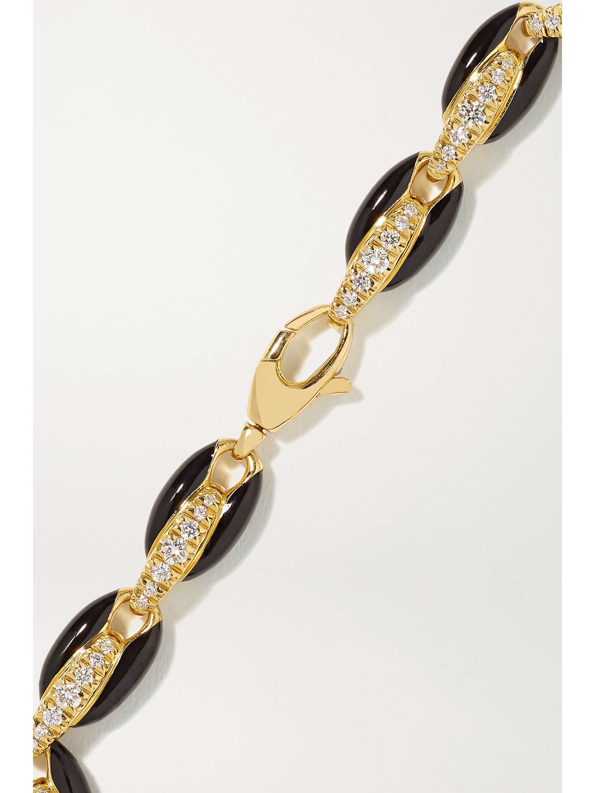 MELISSA KAYE Ada 18-karat gold, enamel and diamond bracelet