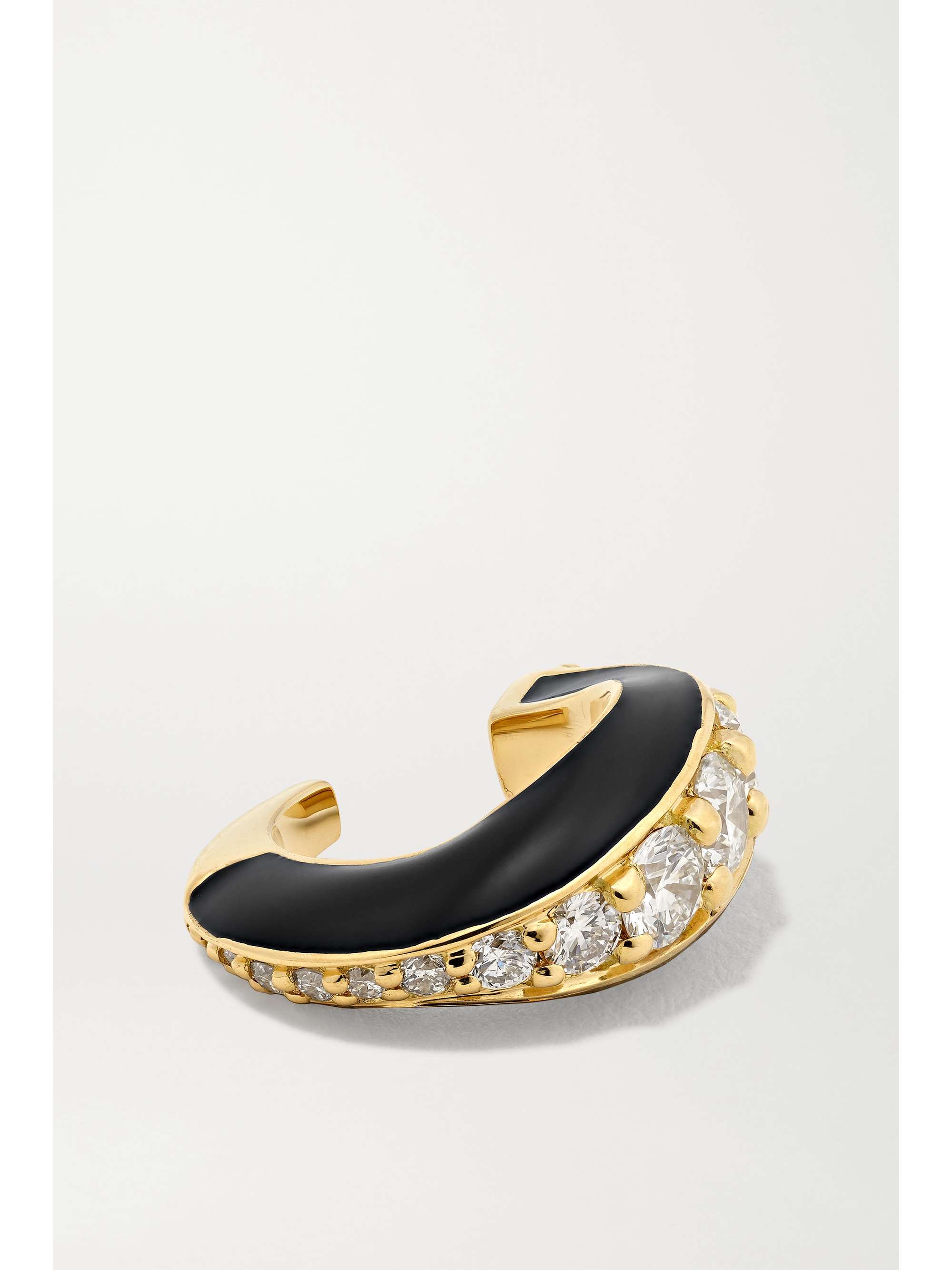 MELISSA KAYE Remi 18-karat gold, diamond and enamel ear cuff