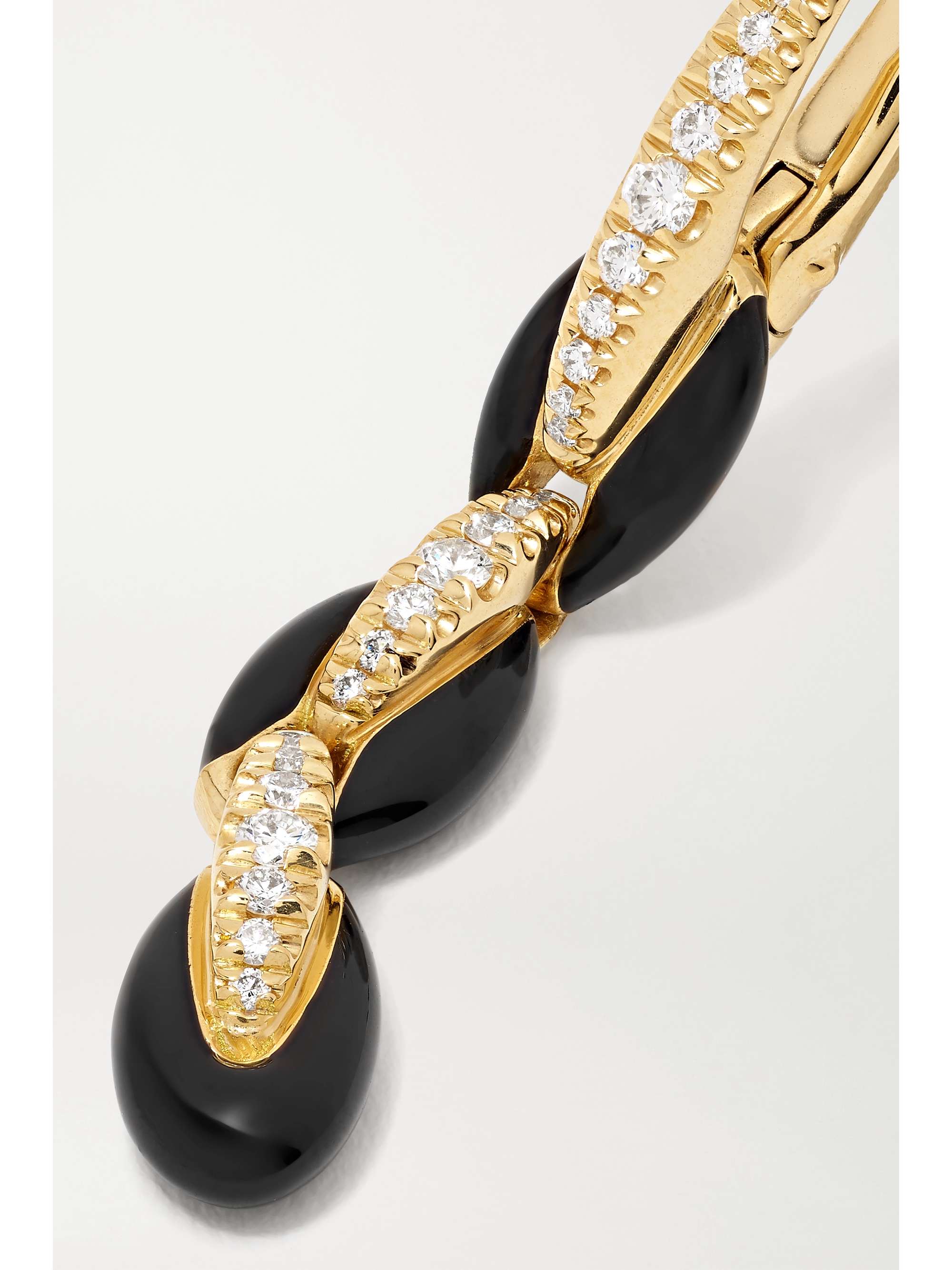 MELISSA KAYE Ada 18-karat gold, diamond and enamel earrings