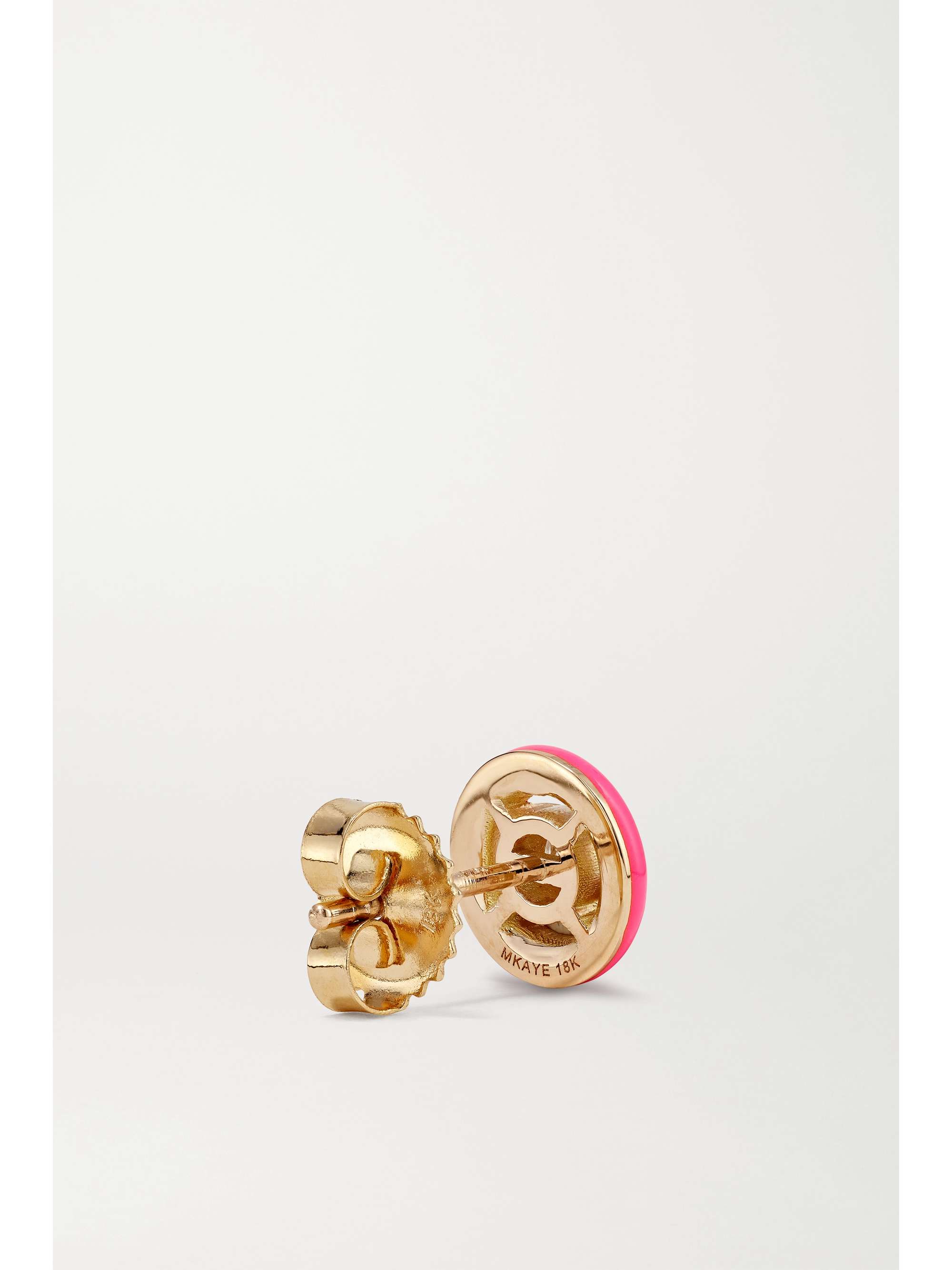 MELISSA KAYE Sylvie 18-karat rose gold, enamel and diamond earrings