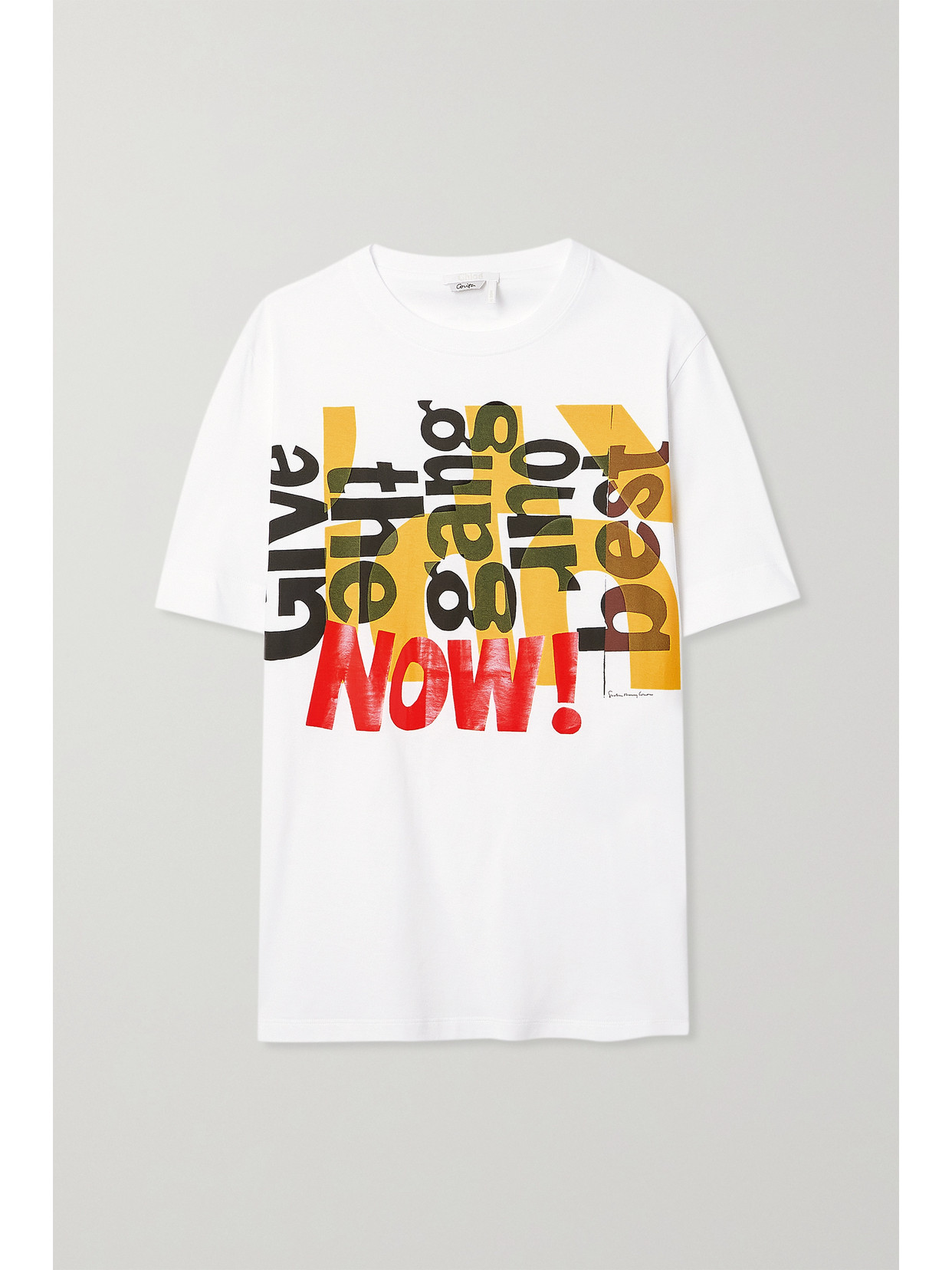 Shop Chloé + Corita Kent Printed Organic Cotton-jersey T-shirt In White
