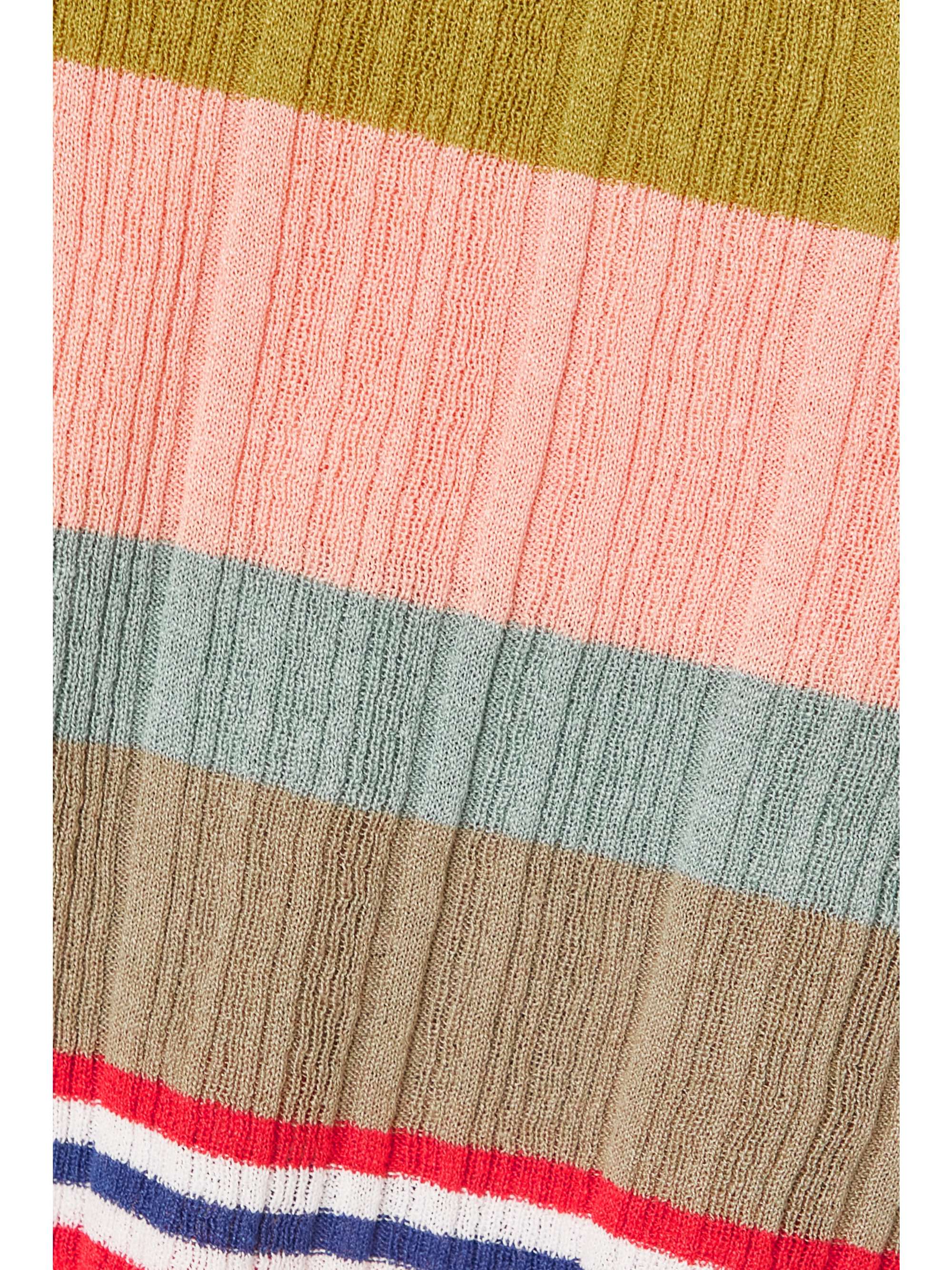 MISSONI Off-the-shoulder cropped striped ribbed-knit top