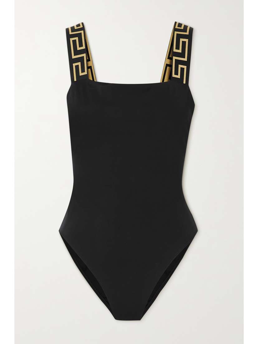 Versace Jacquard-trimmed Swimsuit