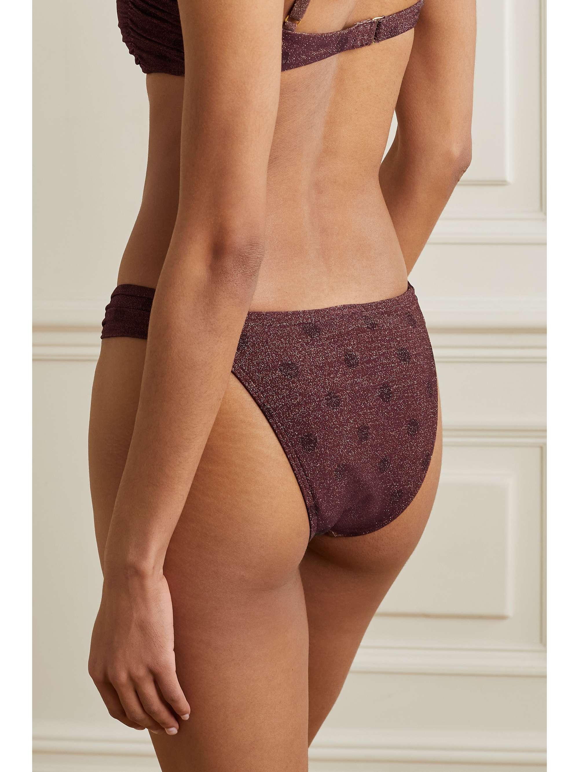 PEONY + NET SUSTAIN polka-dot stretch REPREVE-blend bikini briefs