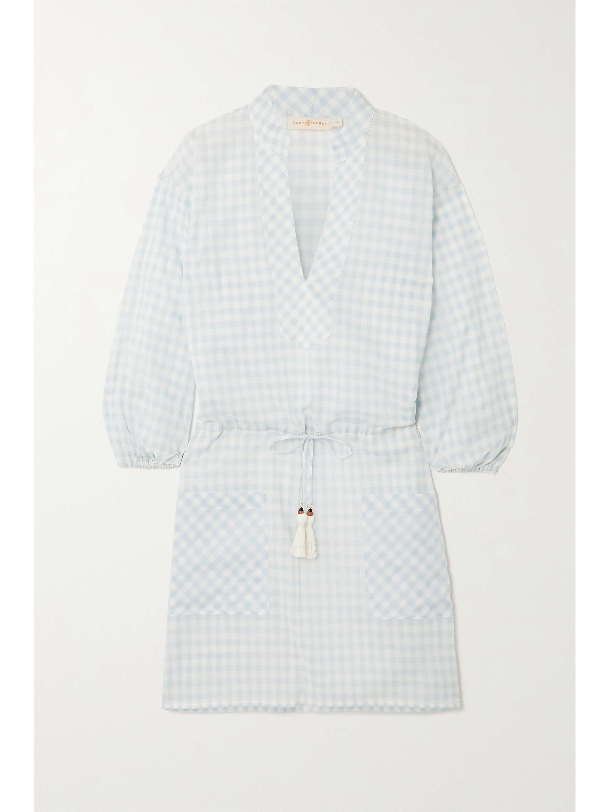 TORY BURCH Checked cotton mini dress | NET-A-PORTER