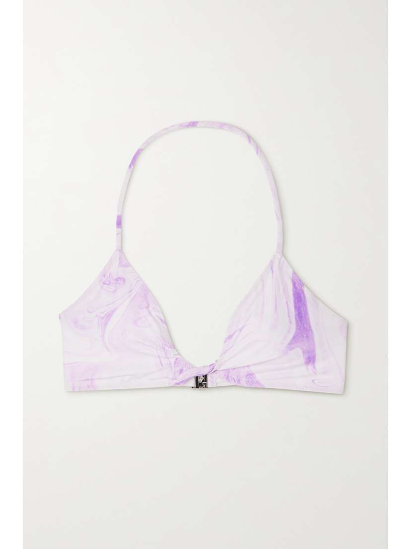 Ganni Printed Bikini Top