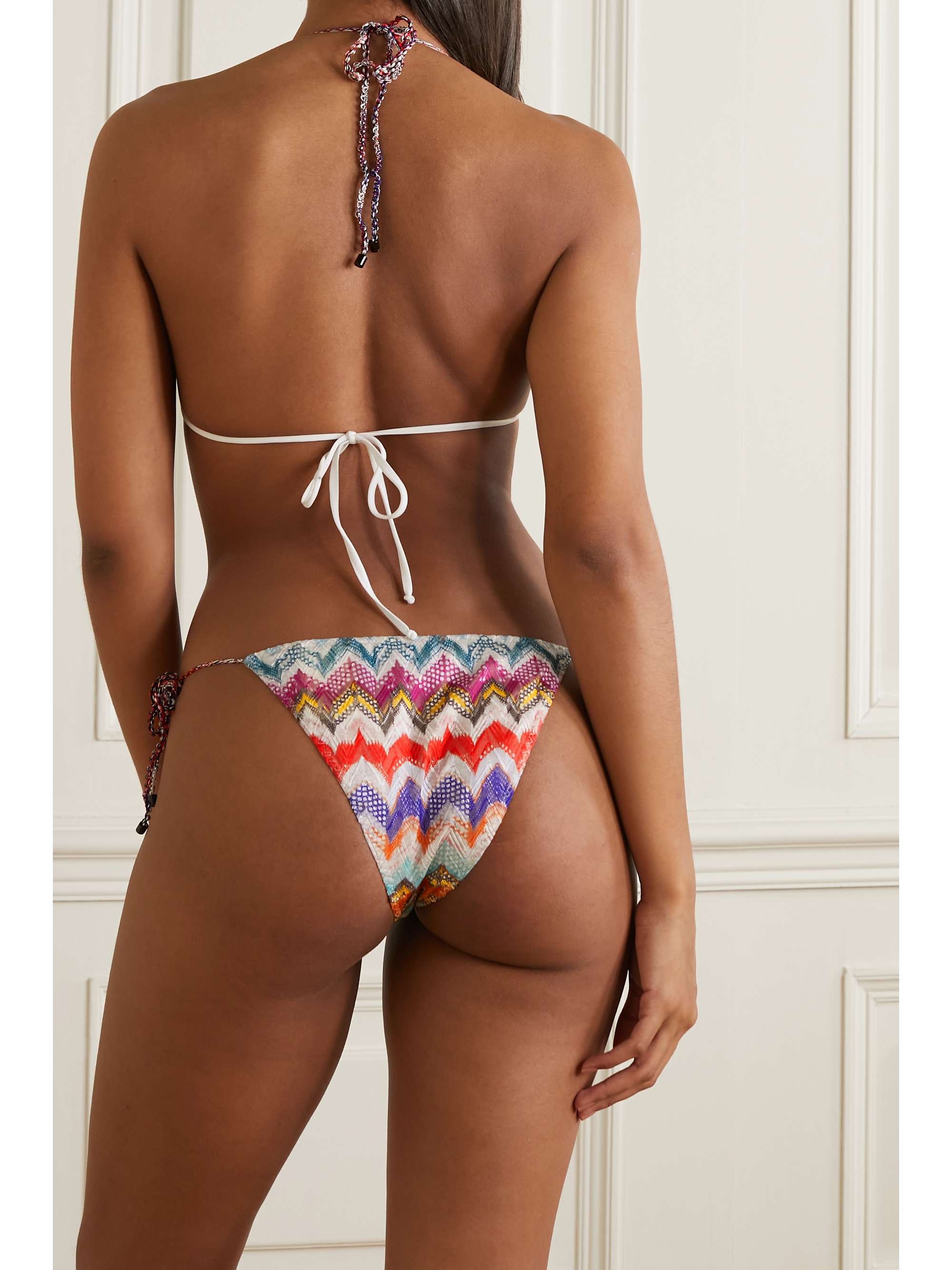 MISSONI Mare metallic crochet-knit triangle halterneck bikini