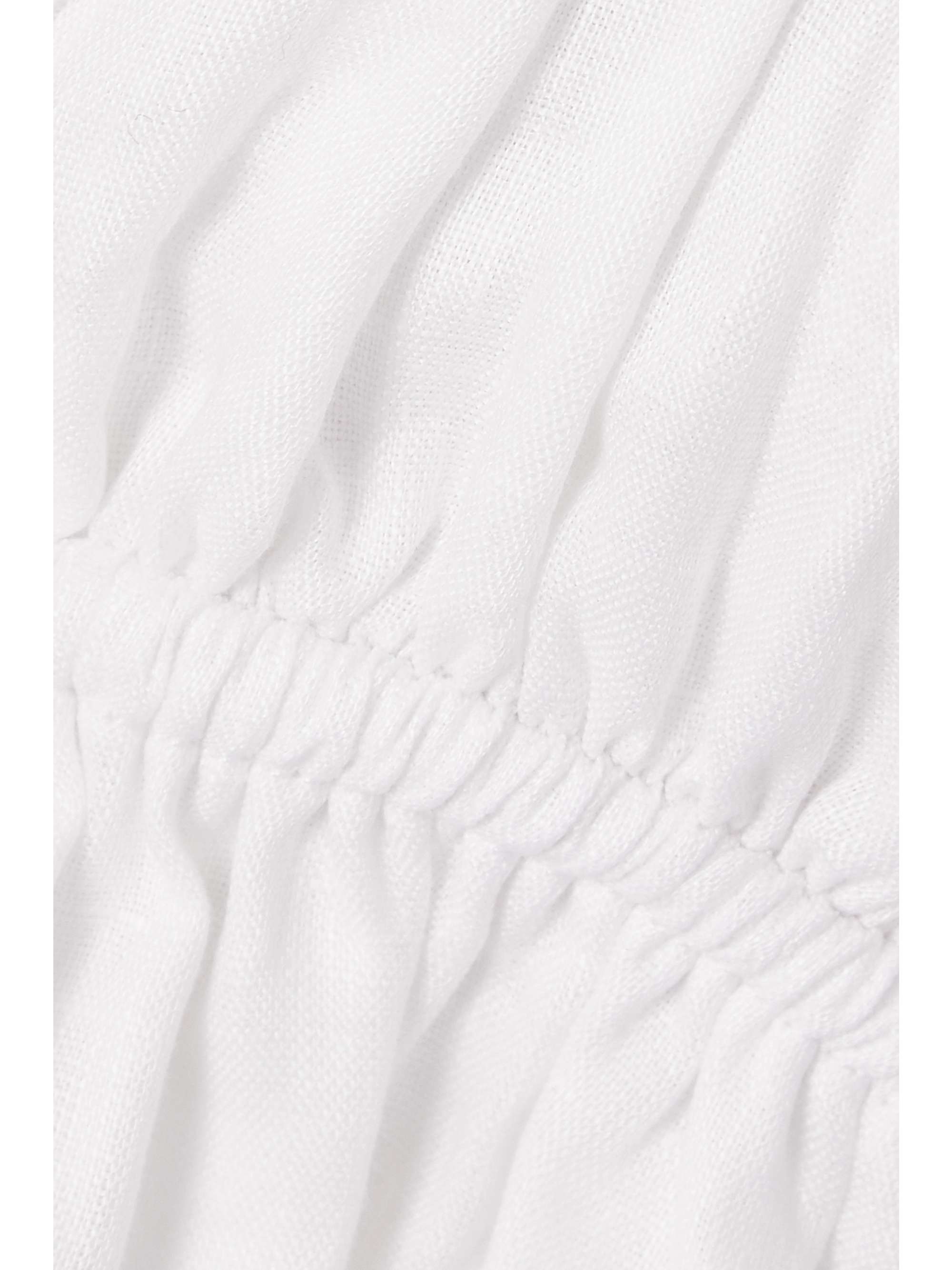 FAITHFULL THE BRAND Le Camille tie-detailed shirred linen top