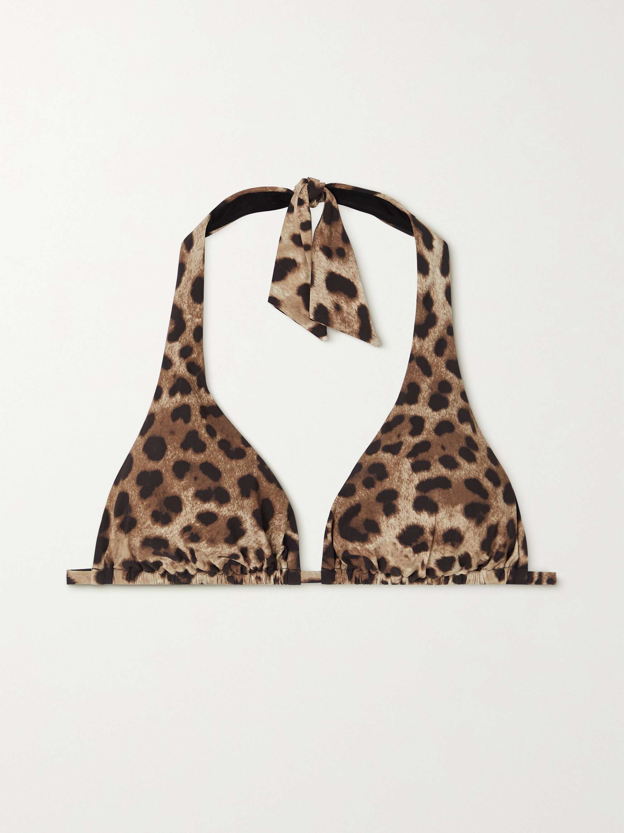 Leopard print Leopard-print halterneck triangle bikini top | DOLCE & GABBANA | NET-A-PORTER