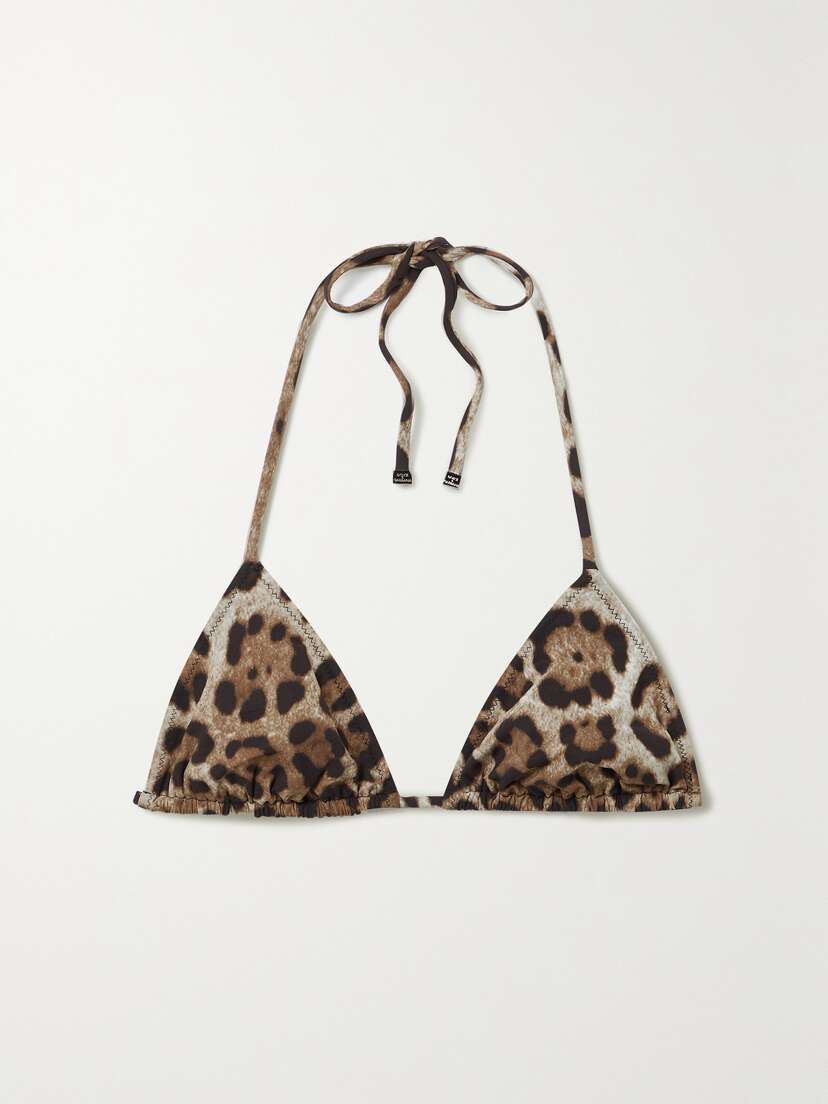 Dolce & Gabbana Leopard-print Triangle Bikini Top