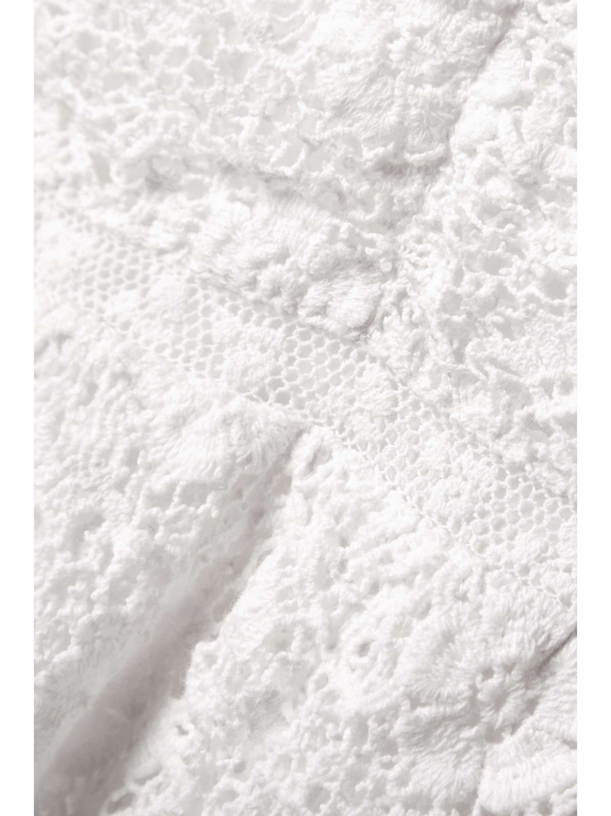 LOVESHACKFANCY Moe lace-trimmed crocheted cotton mini skirt