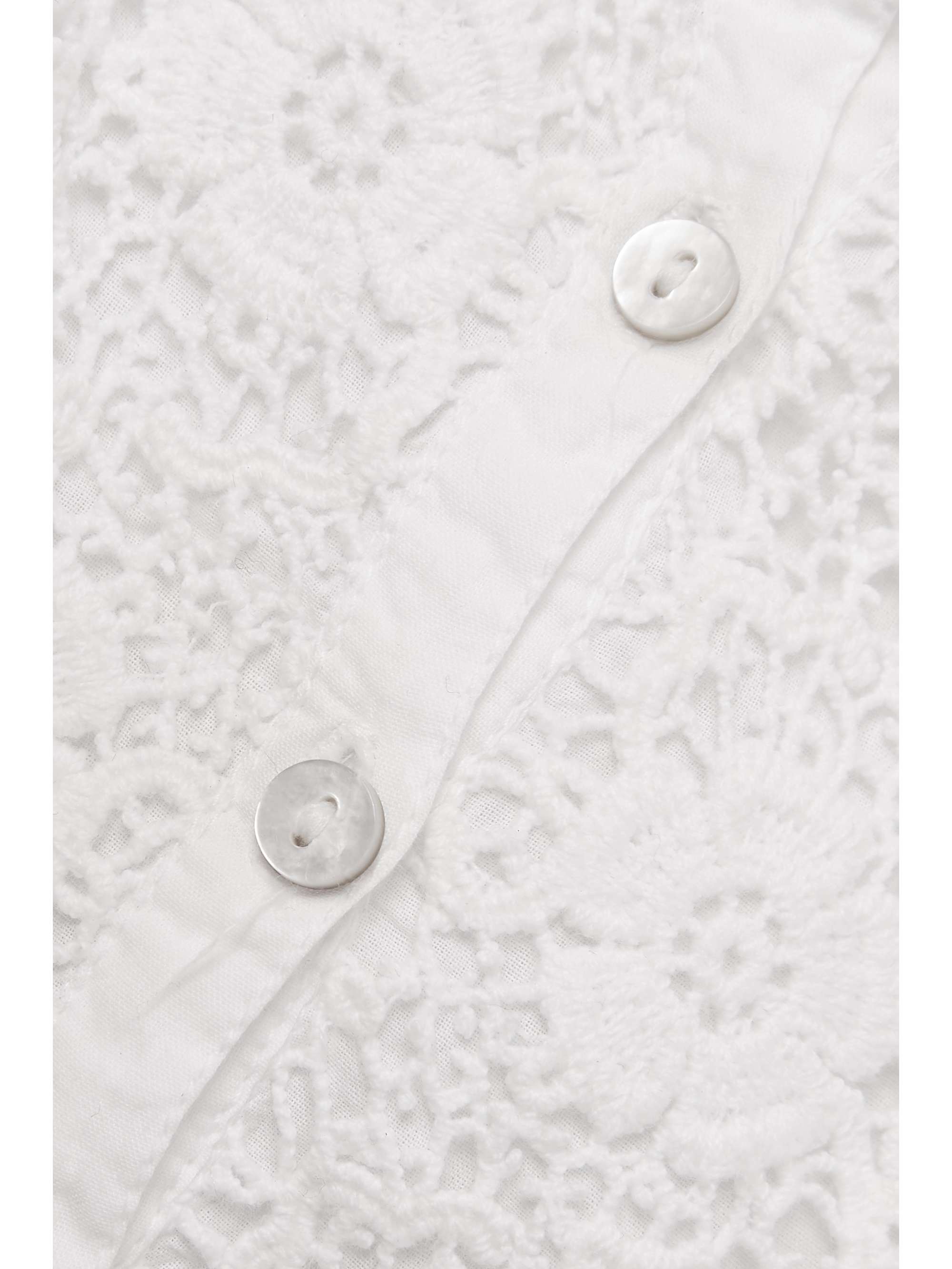 LOVESHACKFANCY Carmeline cropped lace-trimmed crocheted cotton top