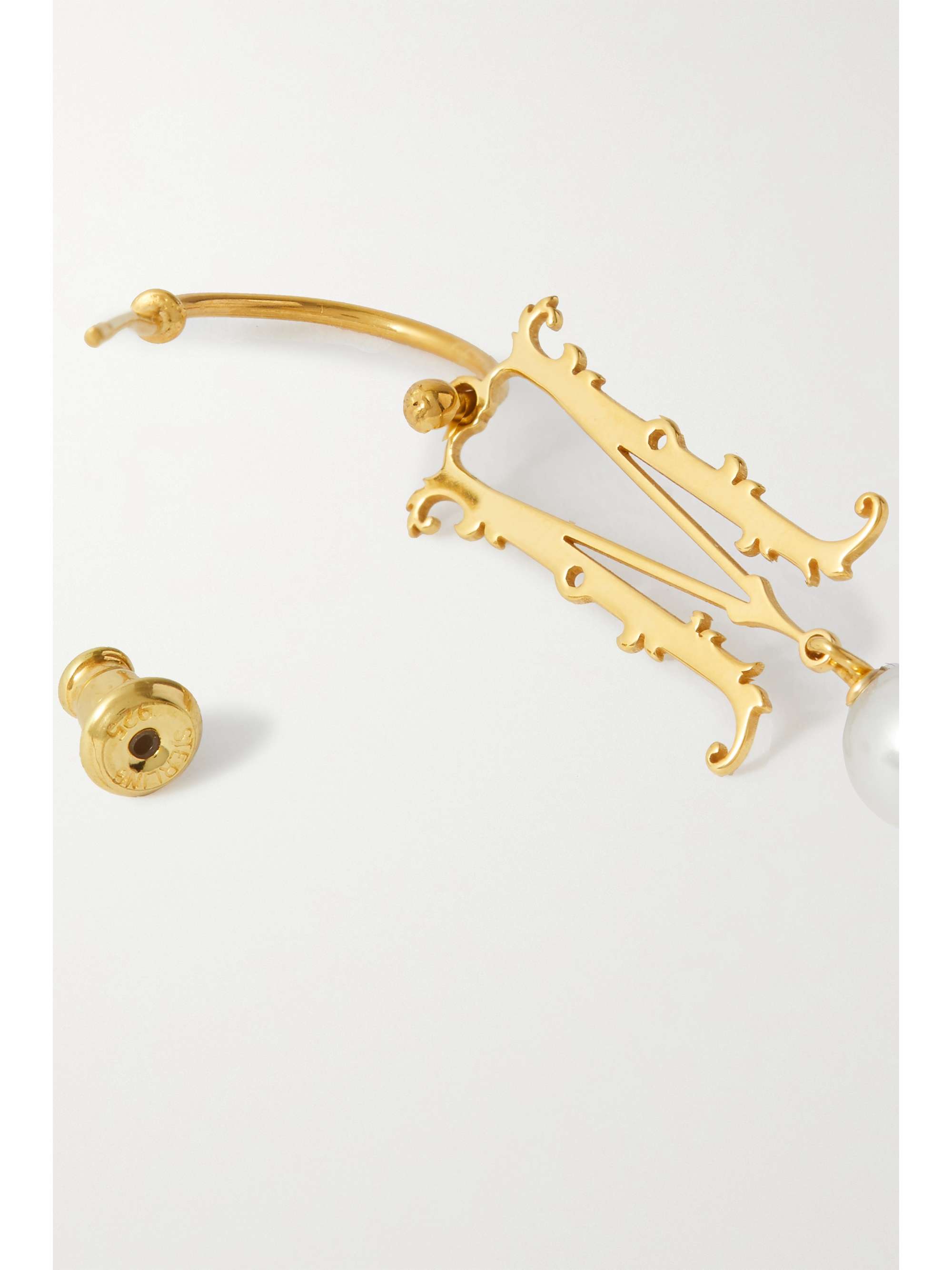 SIMONE ROCHA Initial 镀金人造珍珠单只耳环