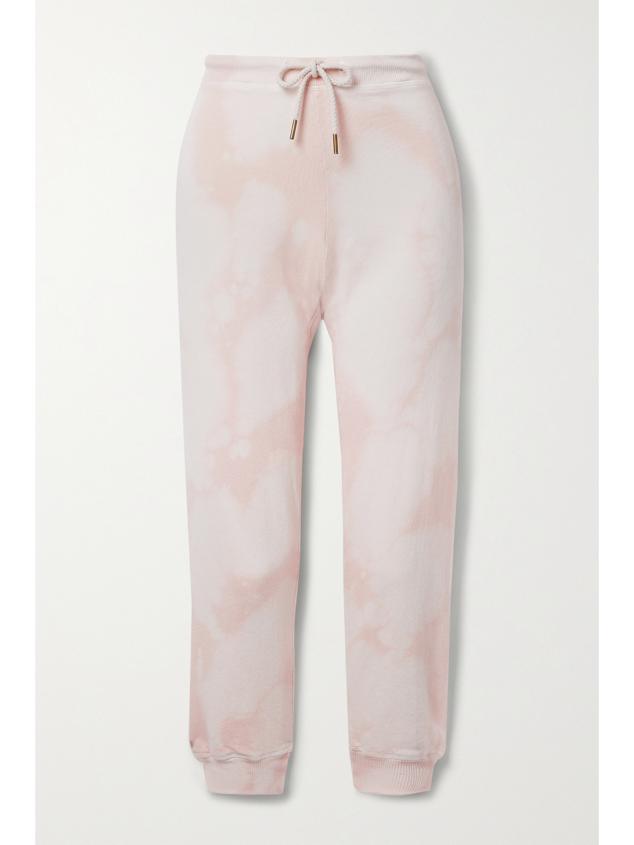The Great - The Cropped Tie-dyed Cotton-jersey Track Pants - Pastel pink 22 Awaiting product image
