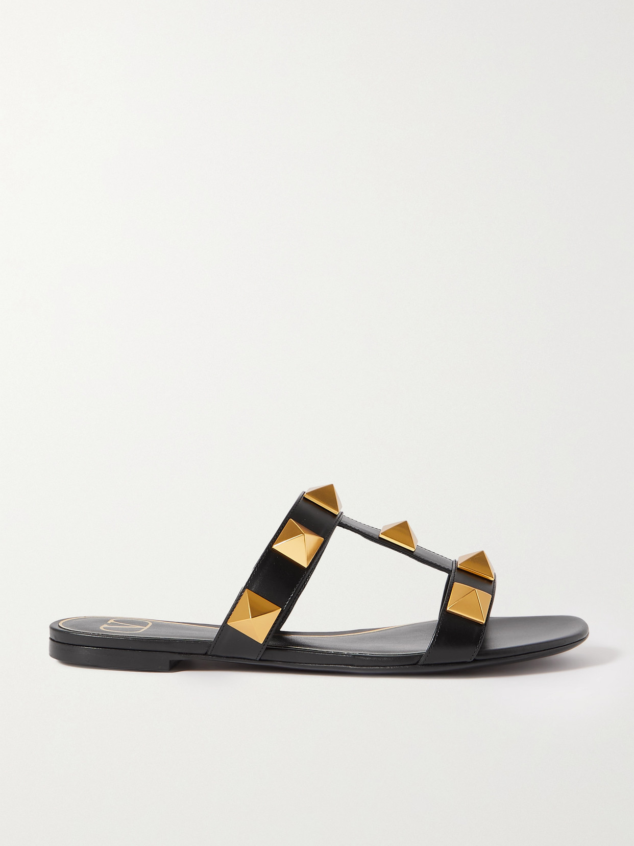 Valentino Garavani Roman Stud Mule Sandals In Black