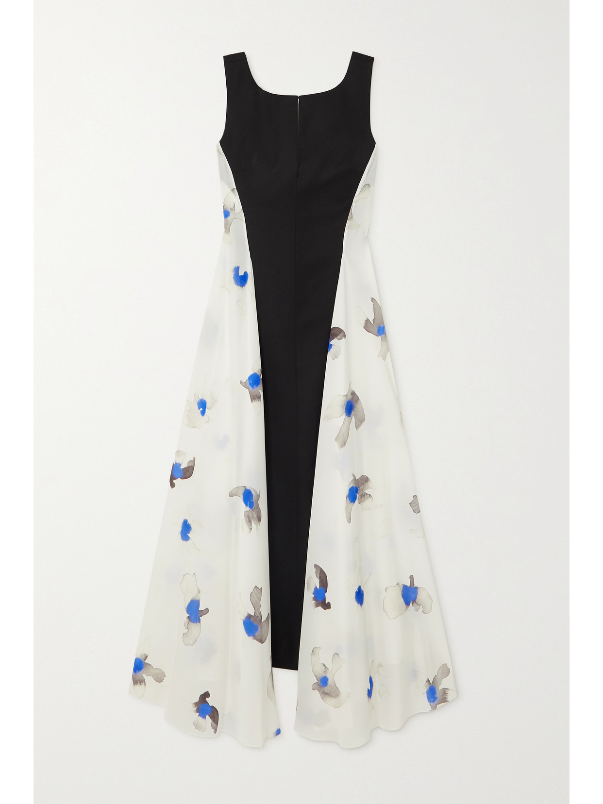 Nina Ricci - Paneled Printed Silk Crepe De Chine And Wool Dress - Ivory