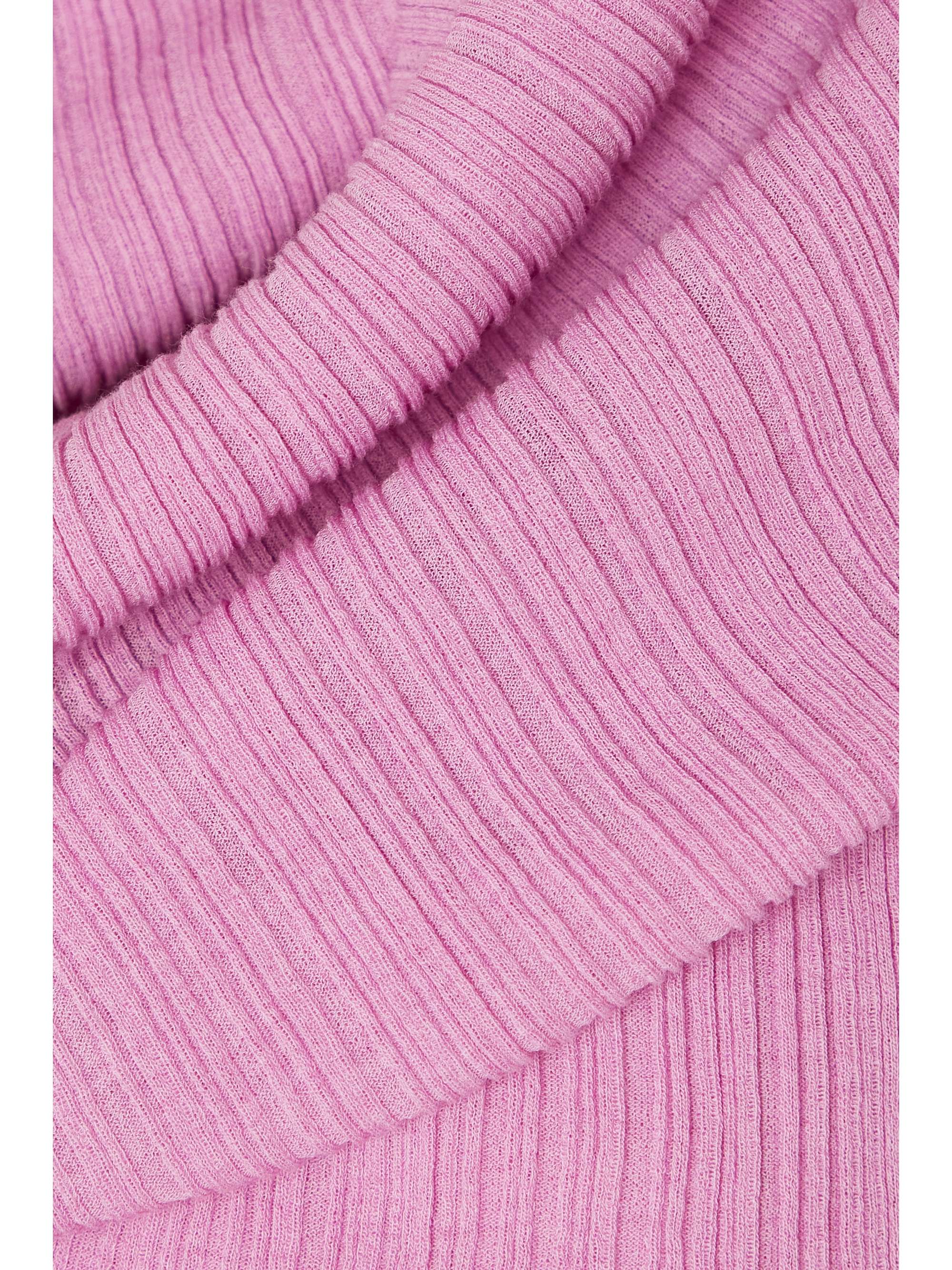 NINA RICCI Draped plissé cotton-blend top