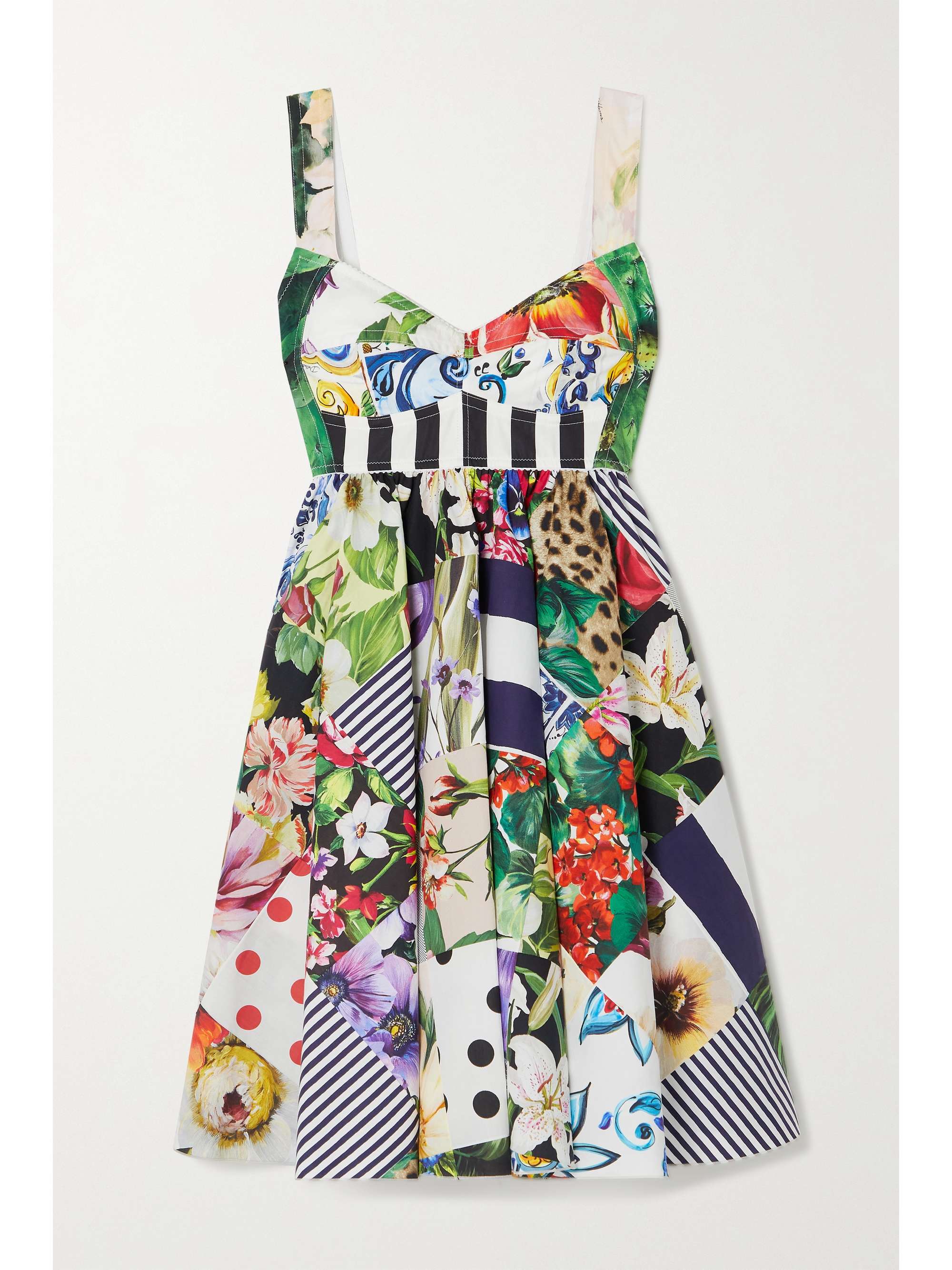 patchwork mini dress