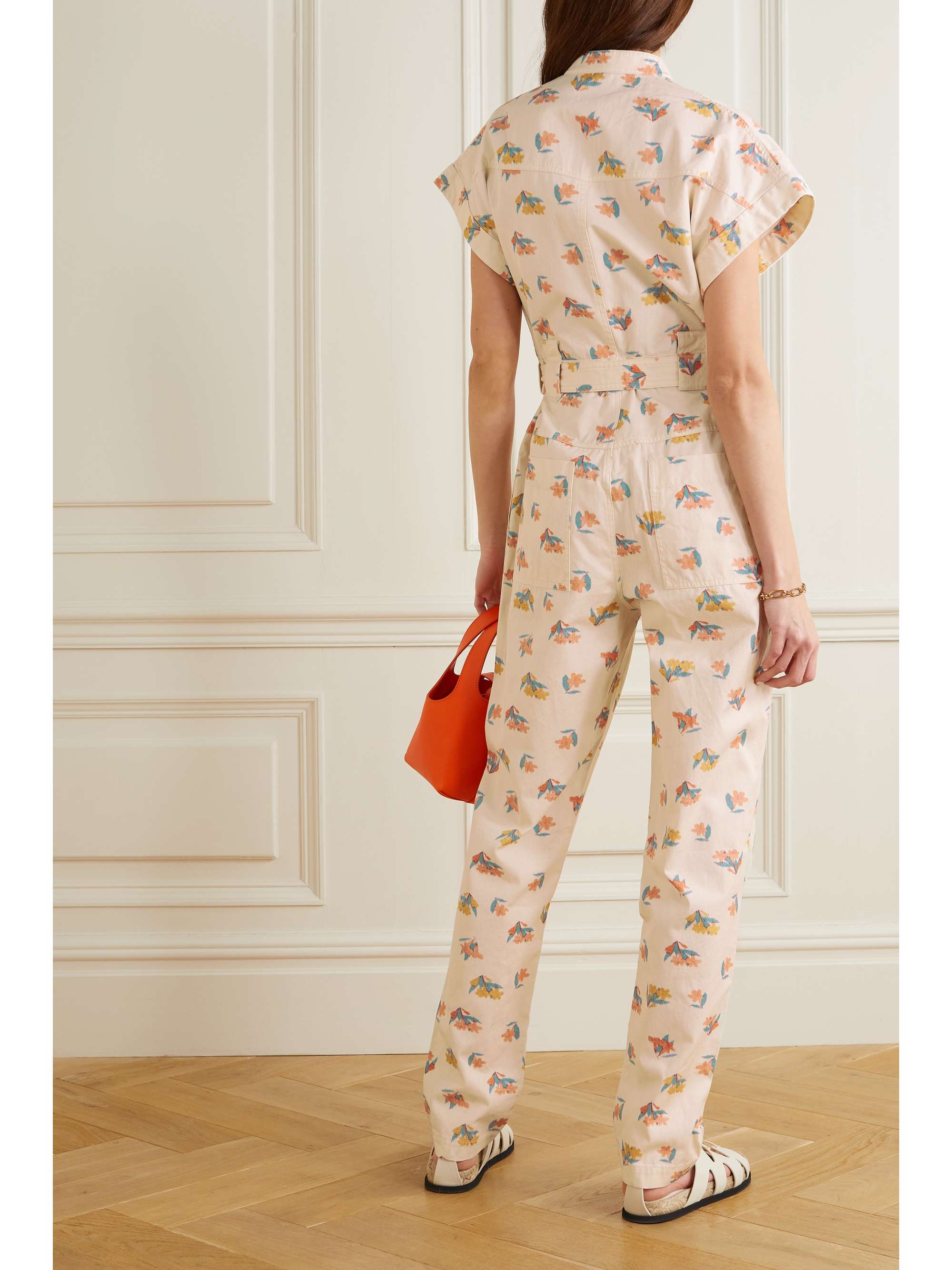 REBECCA VALLANCE Hadi belted floral-print cotton-twill jumpsuit