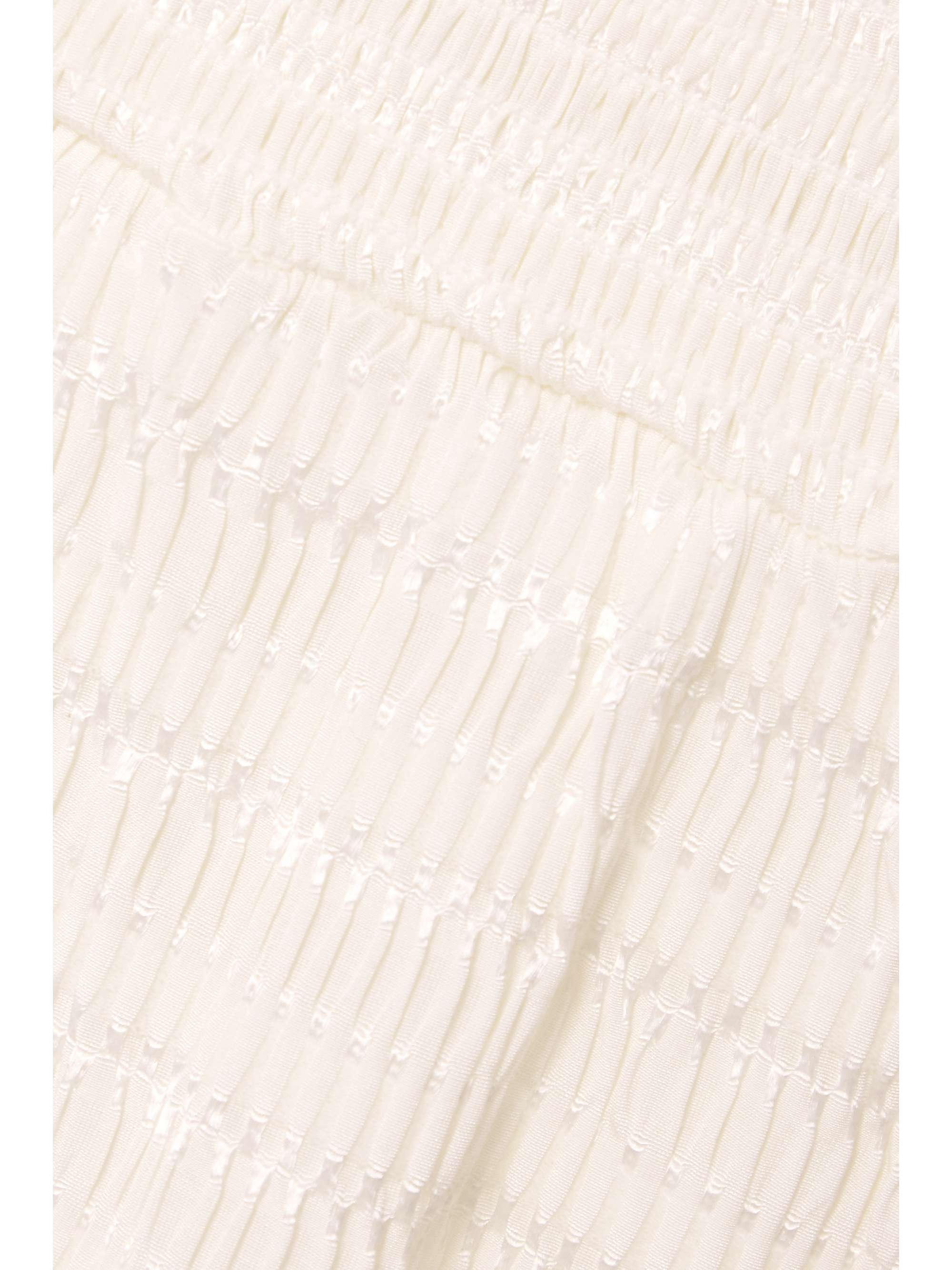 REBECCA VALLANCE Jame bow-embellished cutout shirred seersucker midi dress