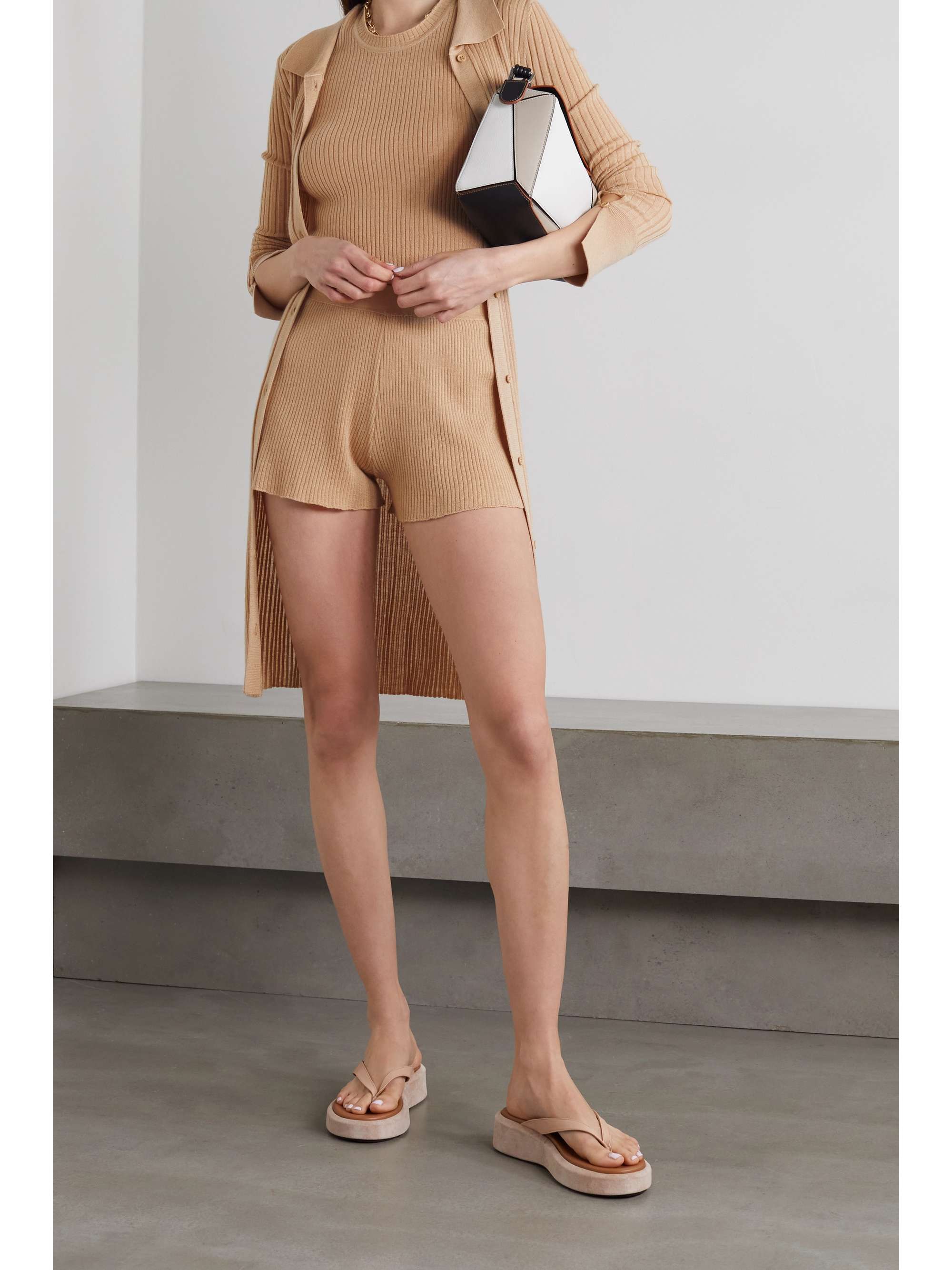 SABLYN Gia ribbed cashmere shorts