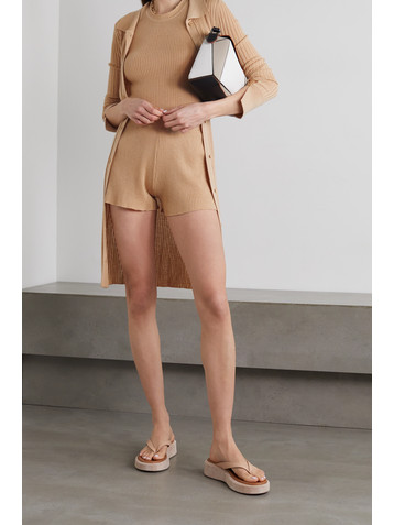 Sablyn Gia ribbed cashmere shorts