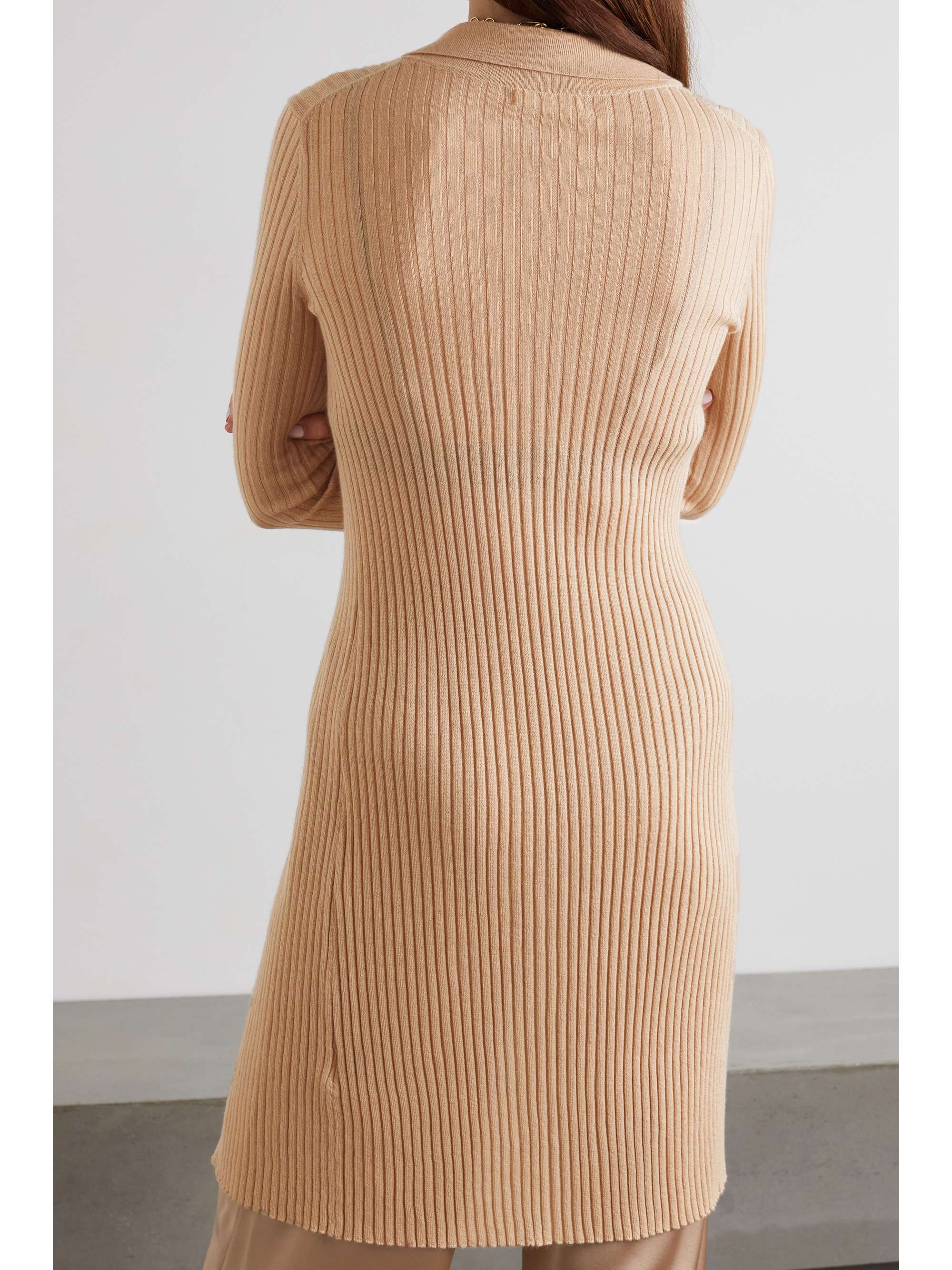 Sand Bea ribbed cashmere dress | SABLYN 