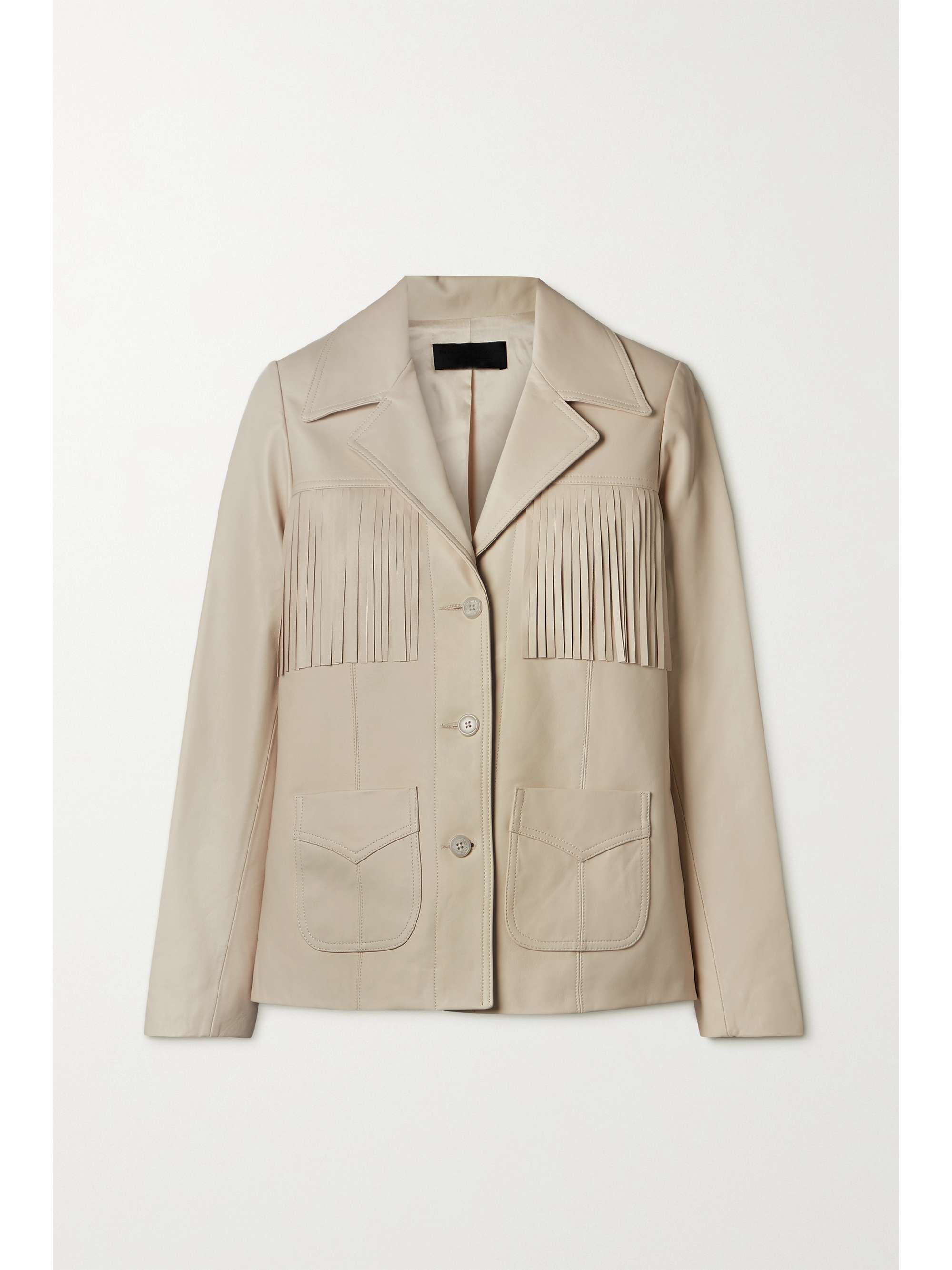 cream leather jacket