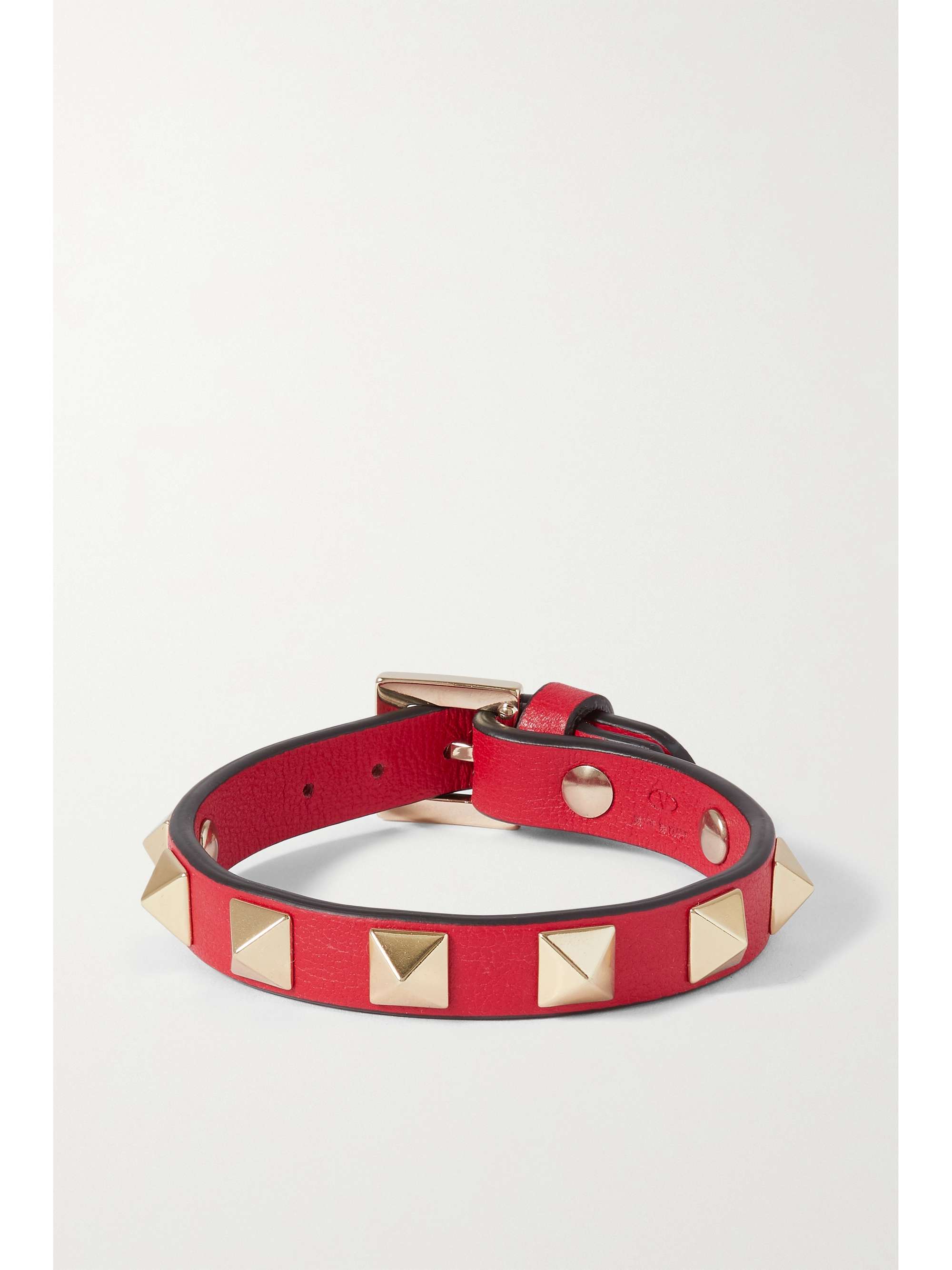 Red The Rockstud leather bracelet | VALENTINO |