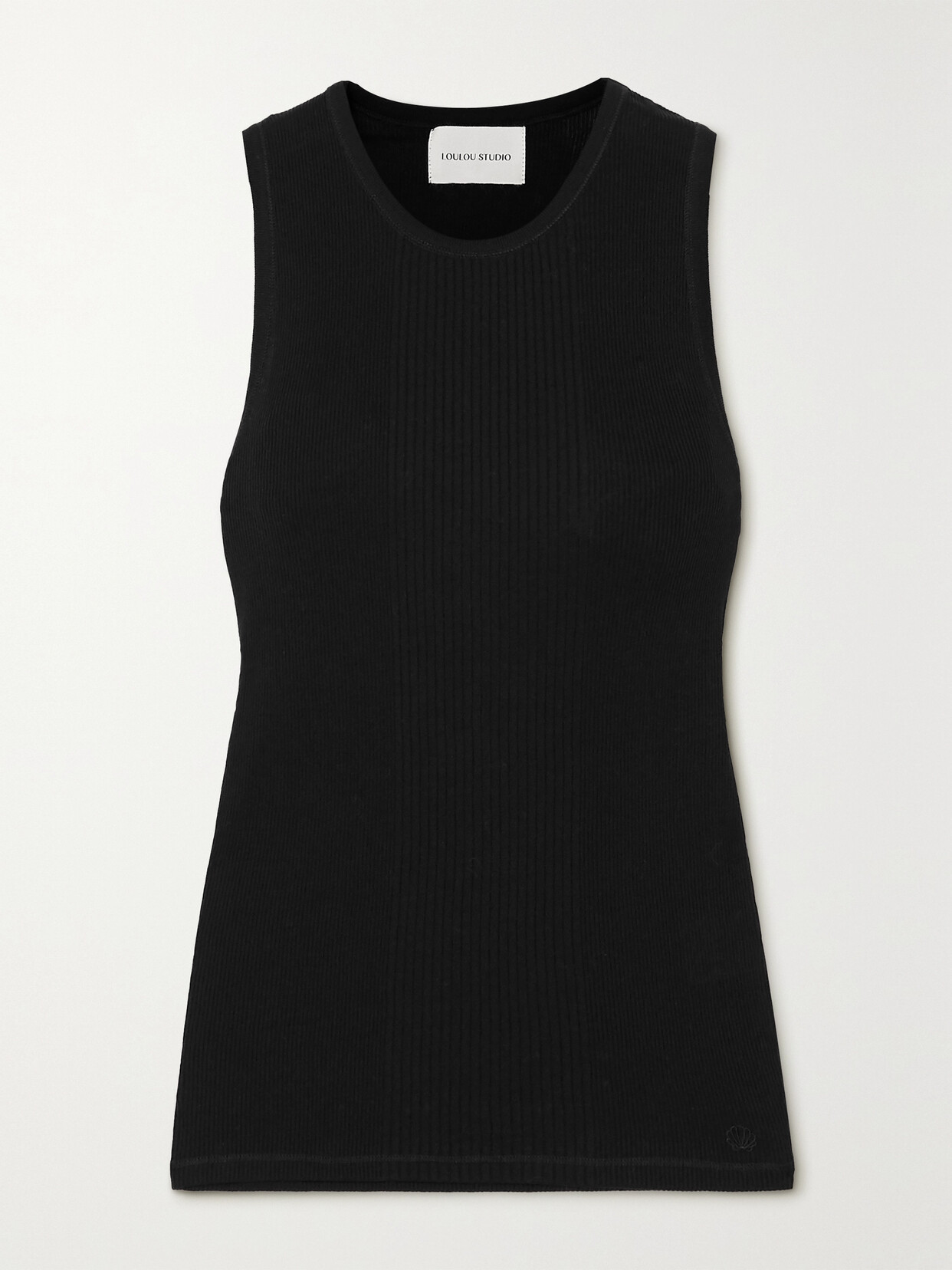 Shop Loulou Studio Fatu Ribbed Cotton Tank In Black