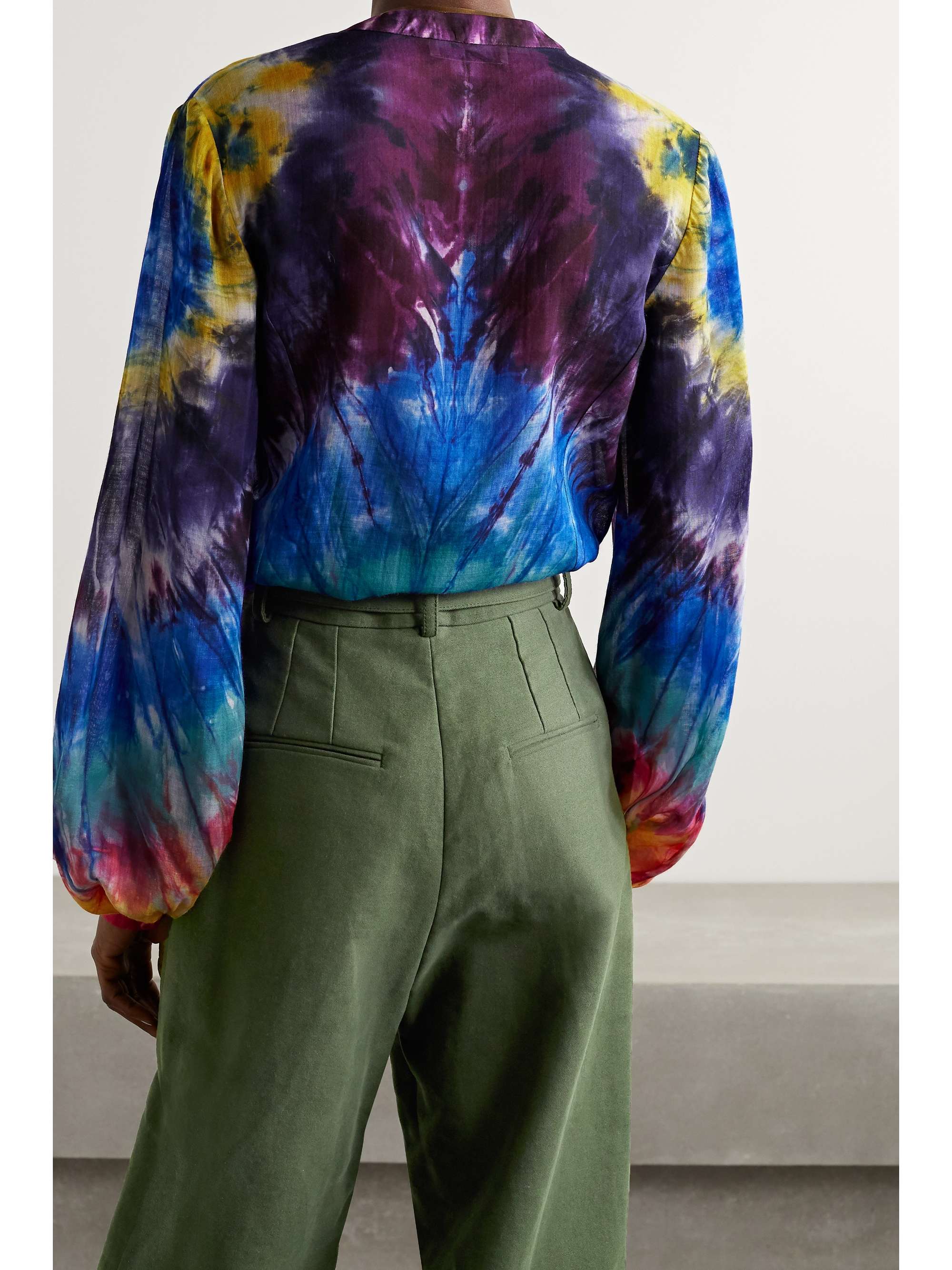 GABRIELA HEARST Nicola belted tie-dyed cashmere blouse