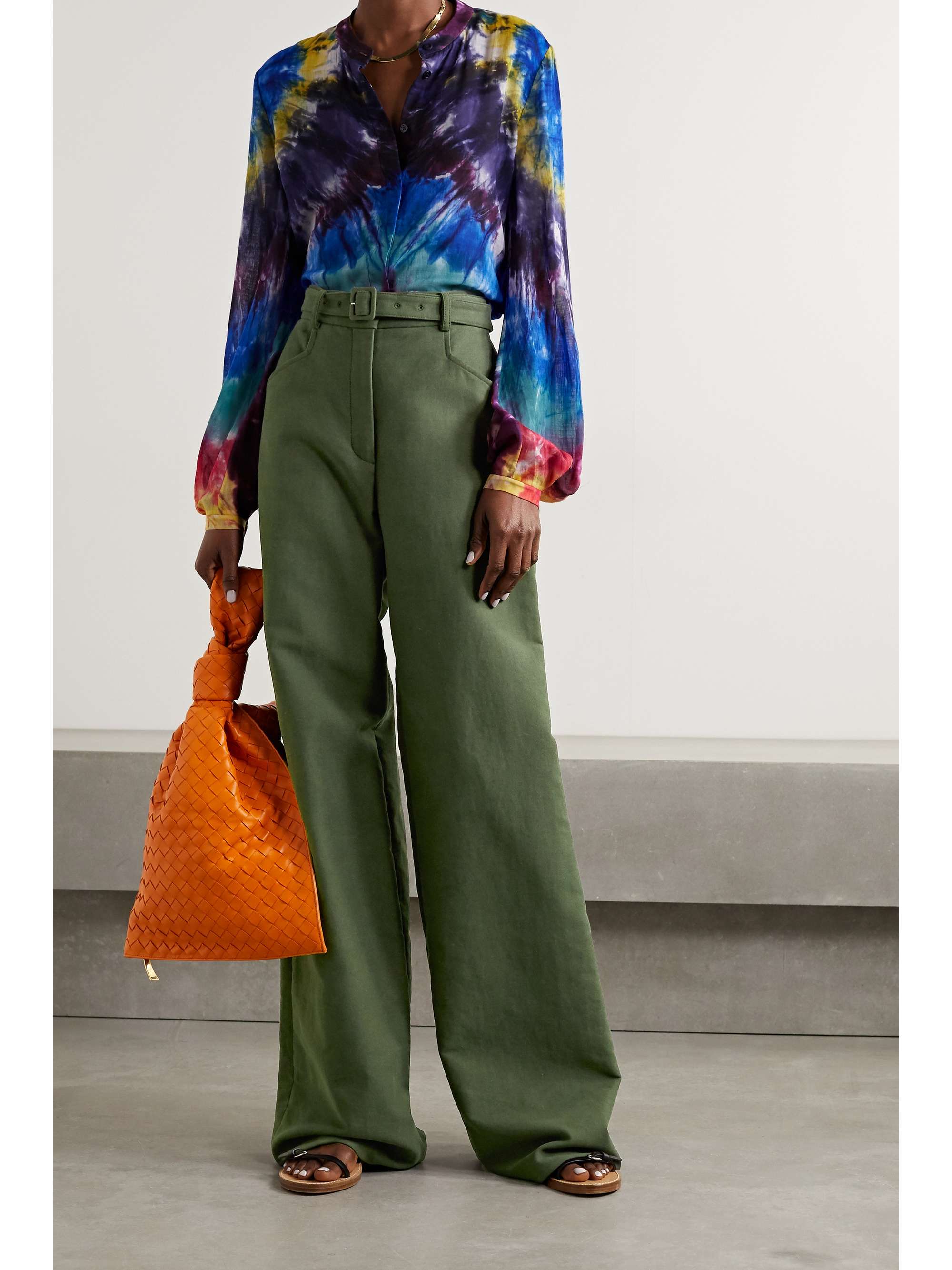 GABRIELA HEARST Nicola belted tie-dyed cashmere blouse