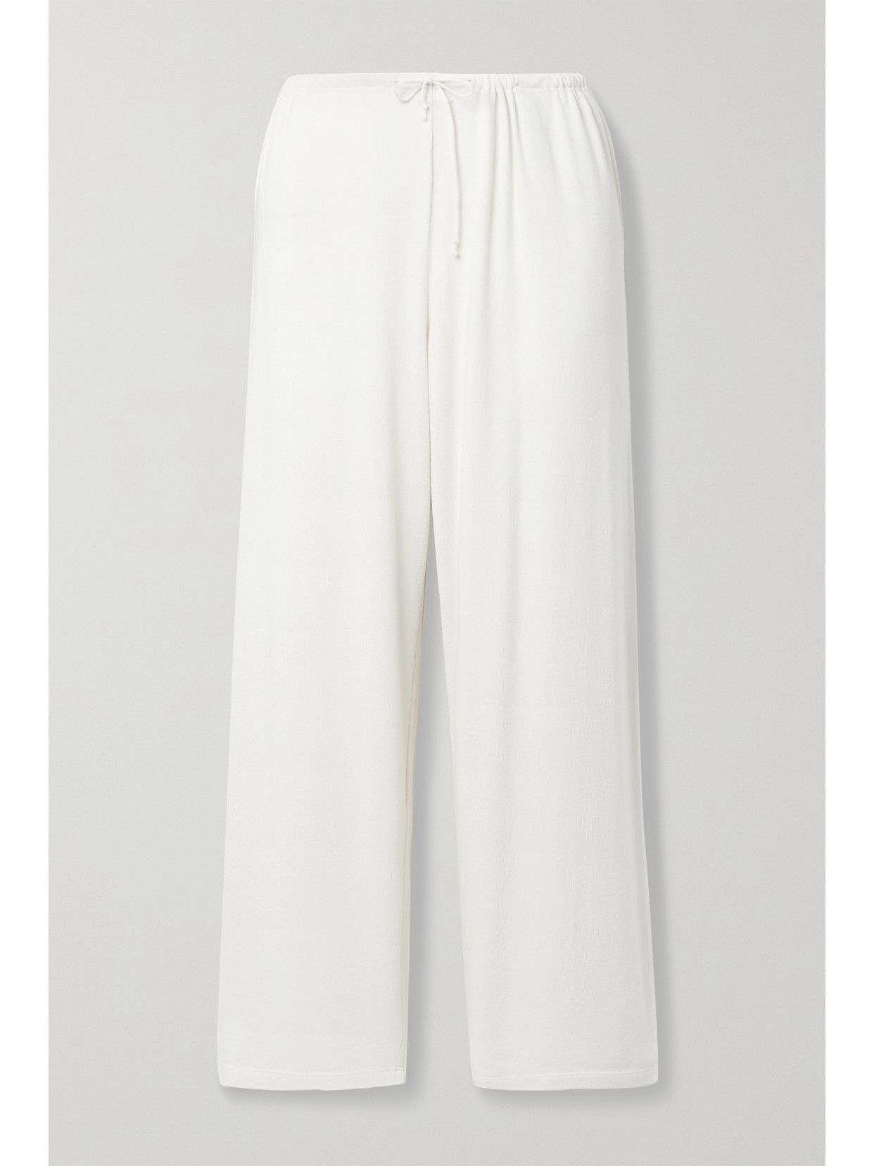 Vince Stretch-knit Wide-leg Pants In Ivory