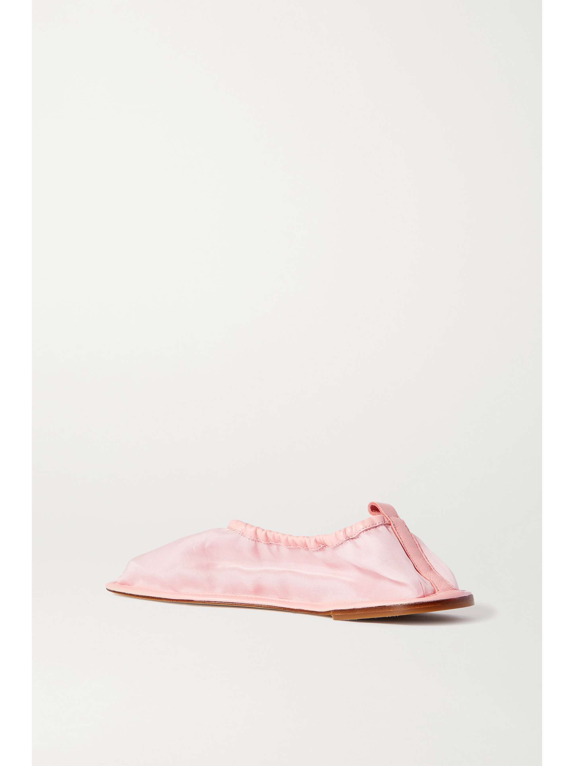 CECILIE BAHNSEN + HEREU leather-trimmed silk-organza ballet flats