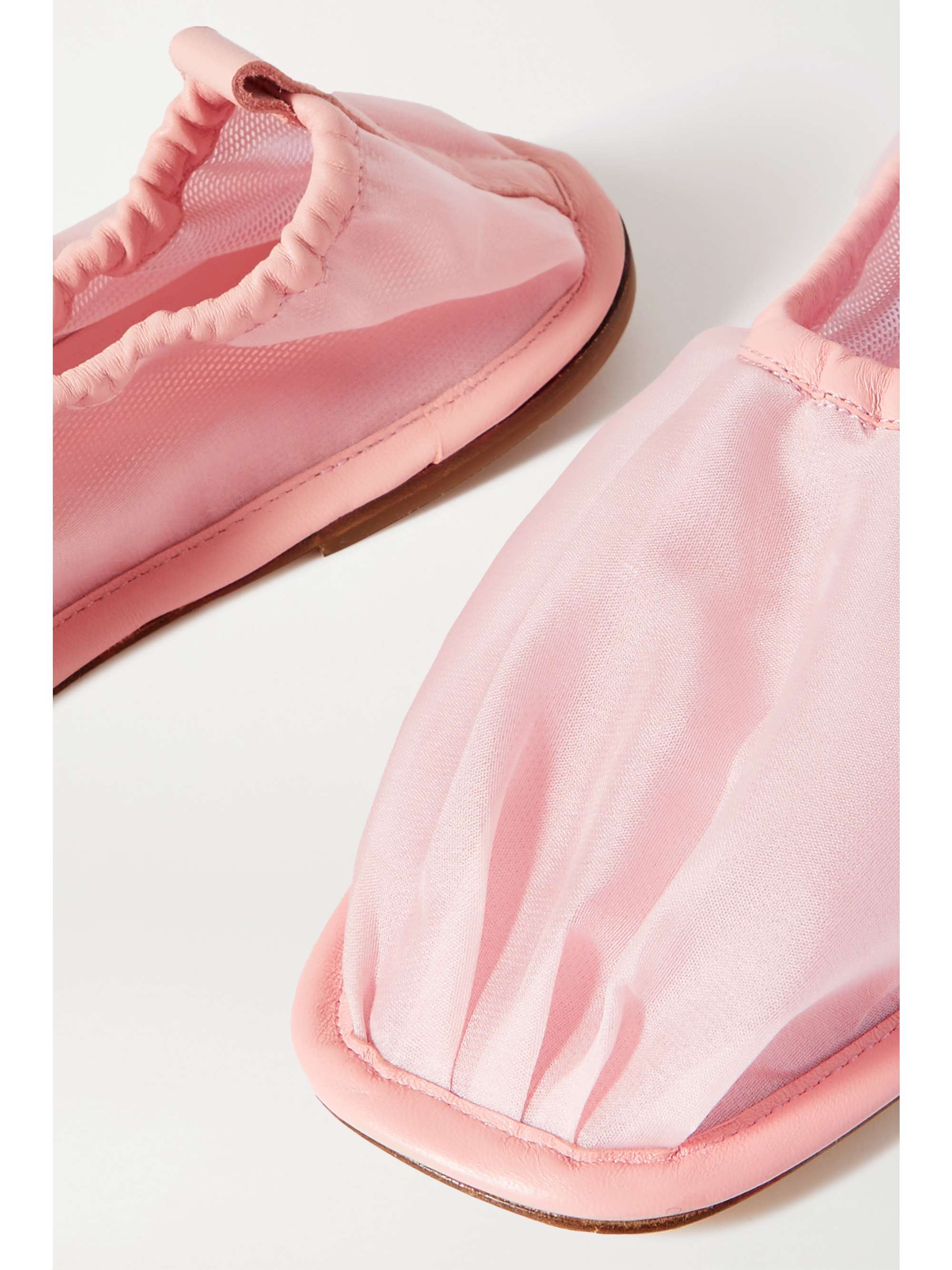 CECILIE BAHNSEN + HEREU leather-trimmed silk-organza ballet flats