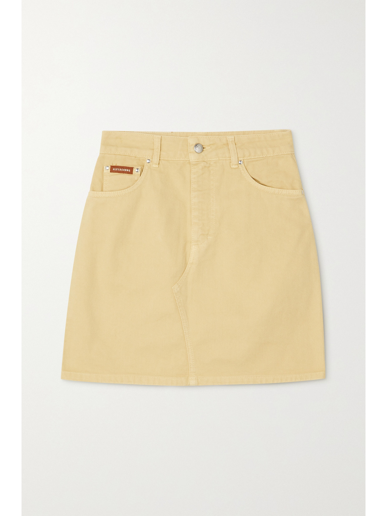 Alexa Chung Rosamund Organic Denim Mini Skirt In Pastel Yellow