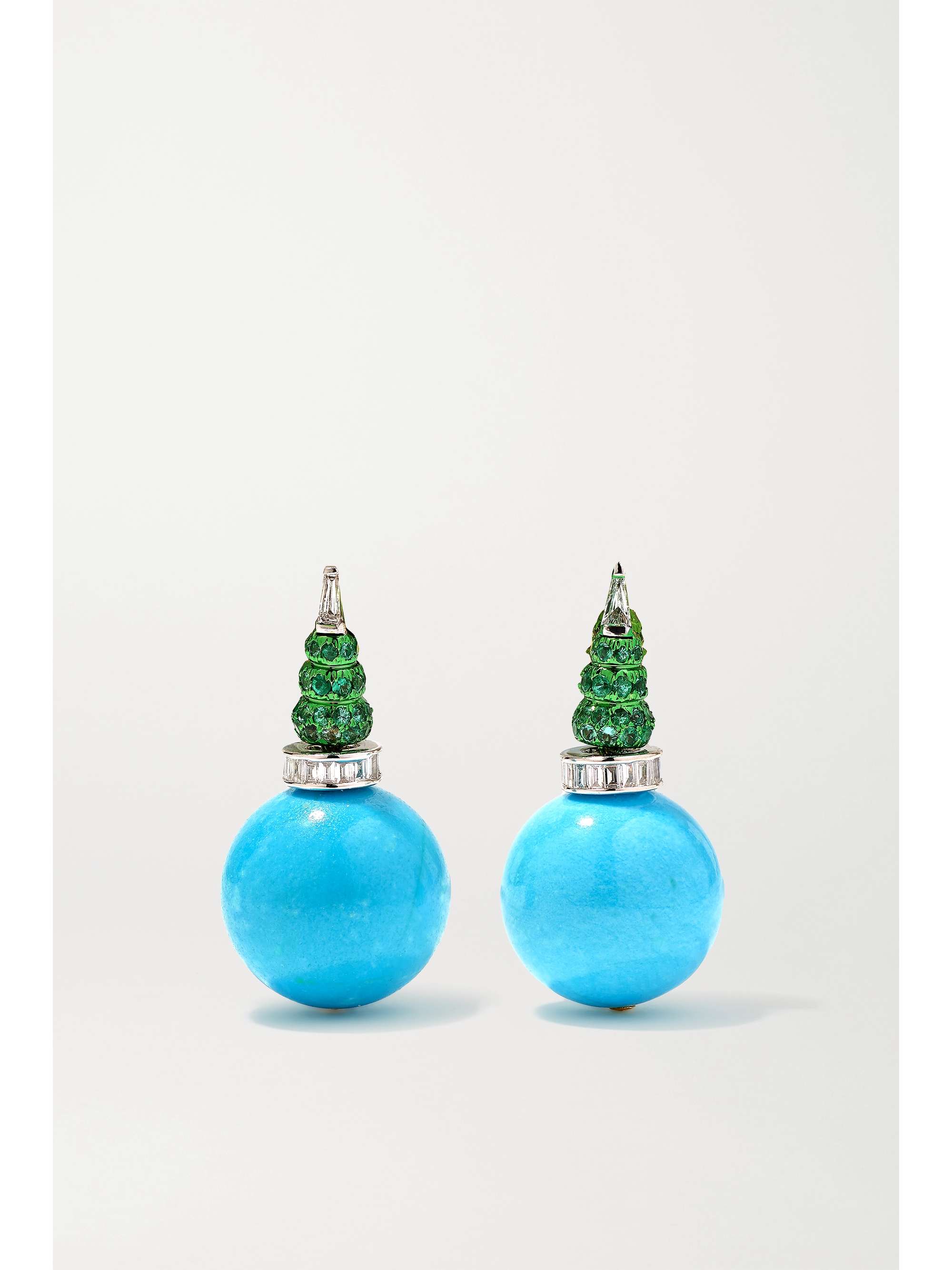 BINA GOENKA 18-karat gold multi-stone earrings