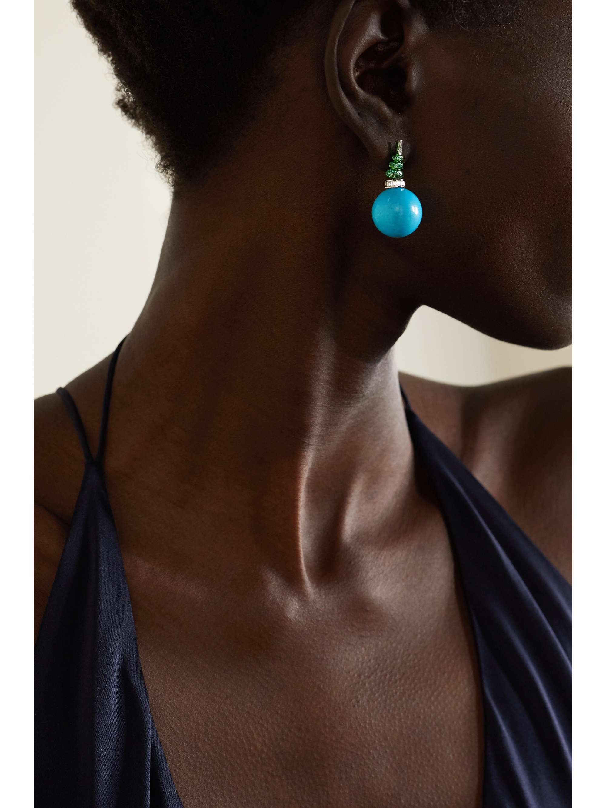 BINA GOENKA 18-karat gold multi-stone earrings