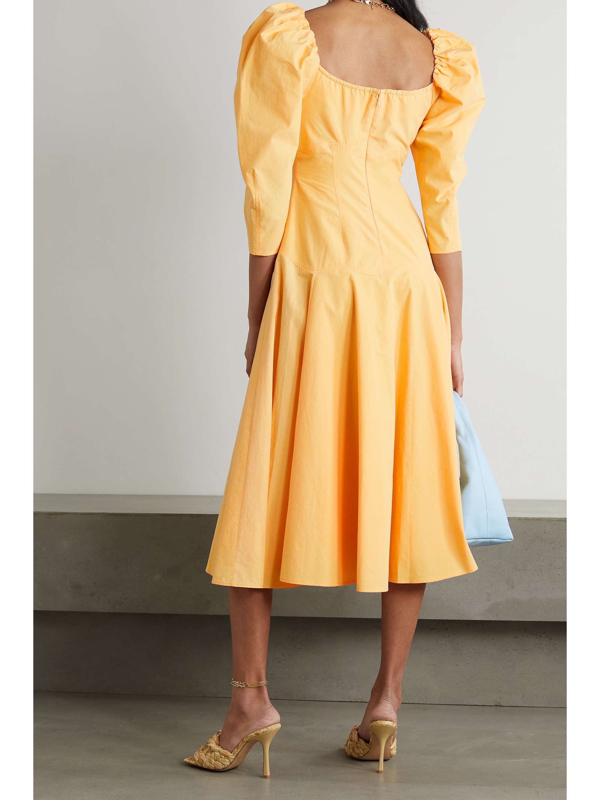 + NET SUSTAIN Celeste organic cotton-poplin midi dress
