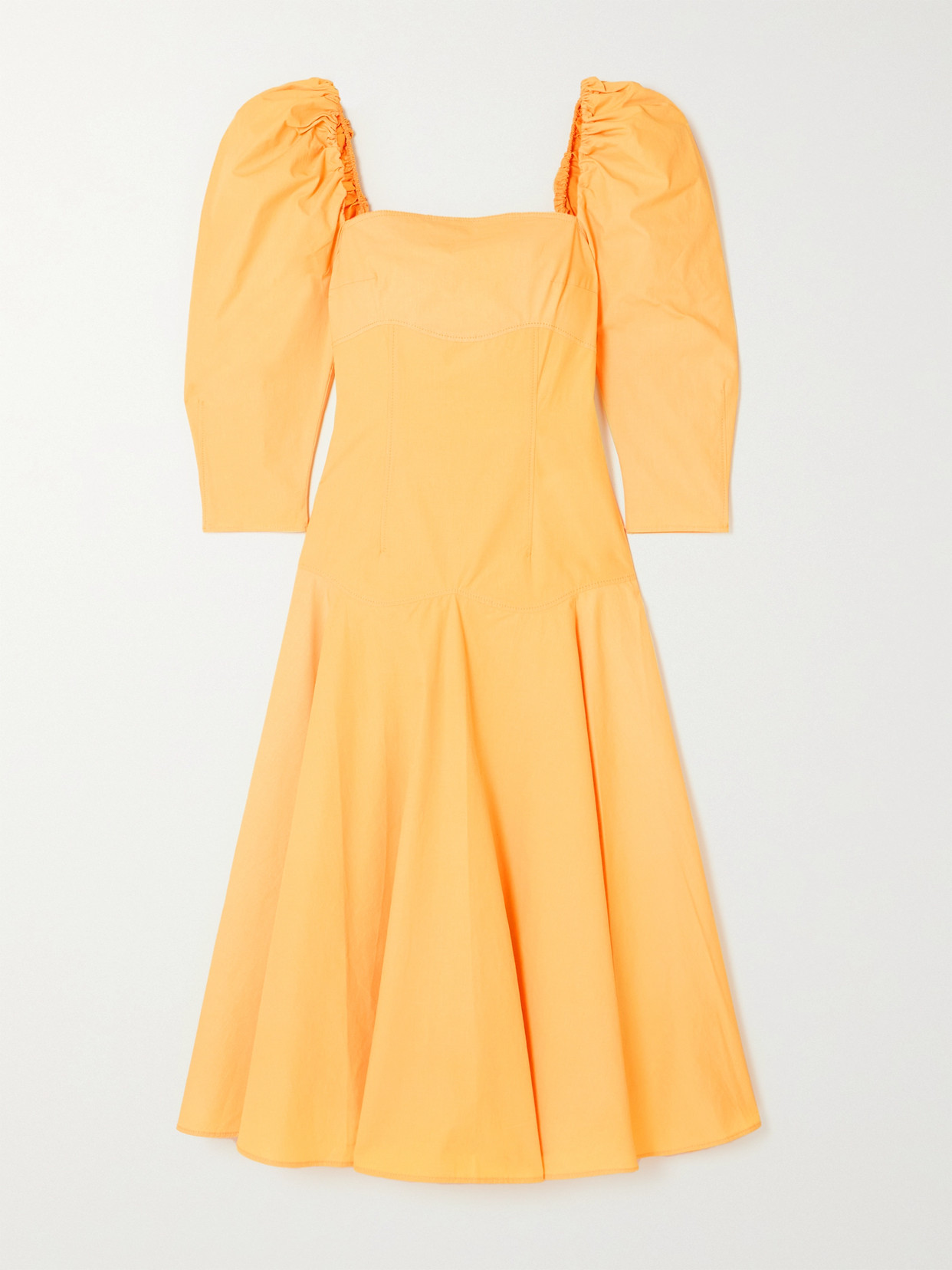 Rejina Pyo + Net Sustain Celeste Organic Cotton-poplin Midi Dress In Pastel Yellow