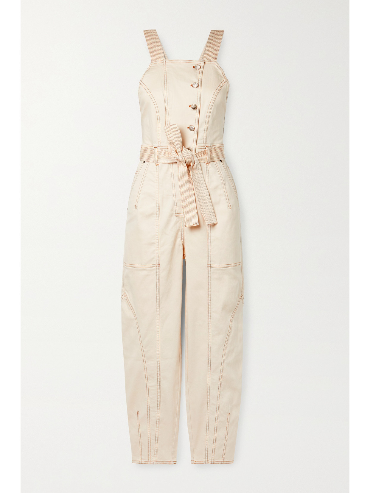 ULLA JOHNSON ARCHER BELTED DENIM JUMPSUIT