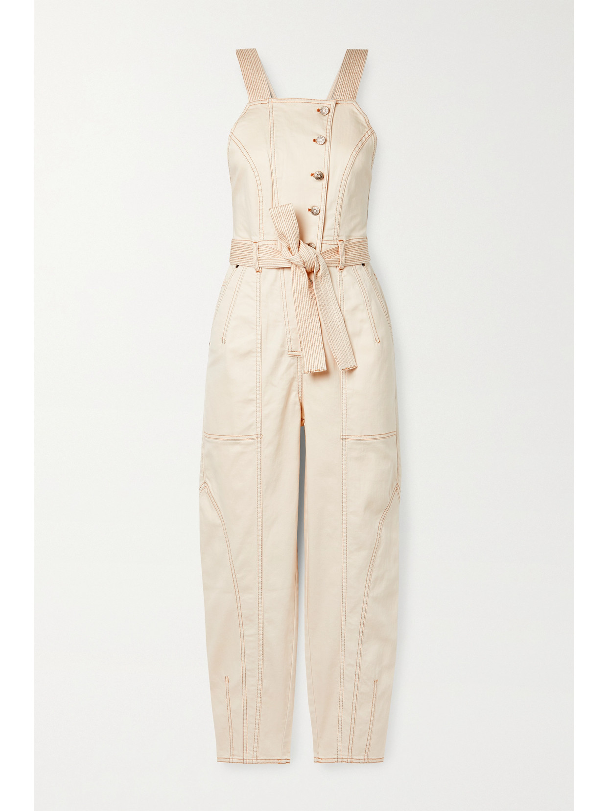 Ulla Johnson Archer Belted Denim Jumpsuit In White