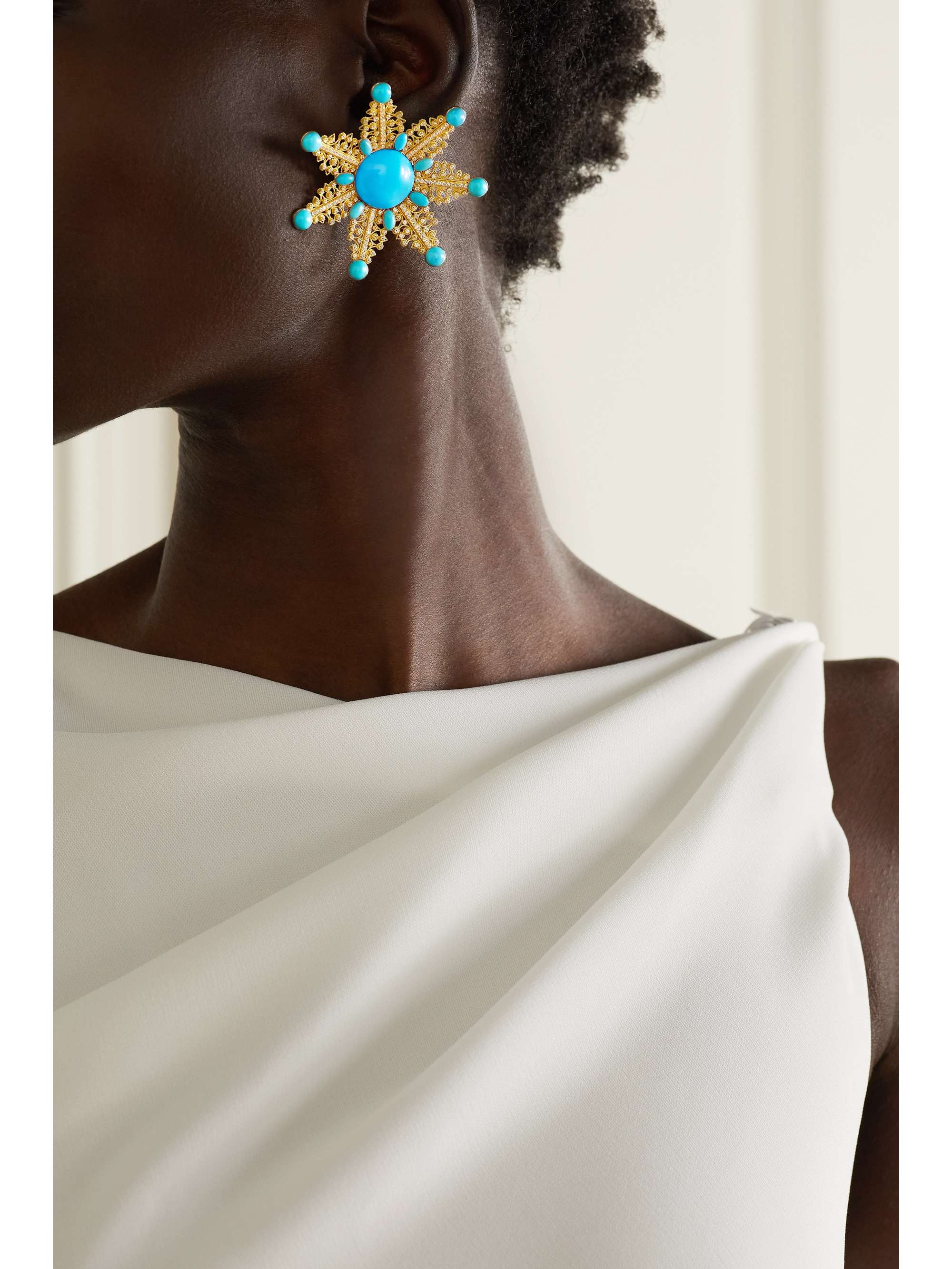 BINA GOENKA 18-karat gold multi-stone earrings