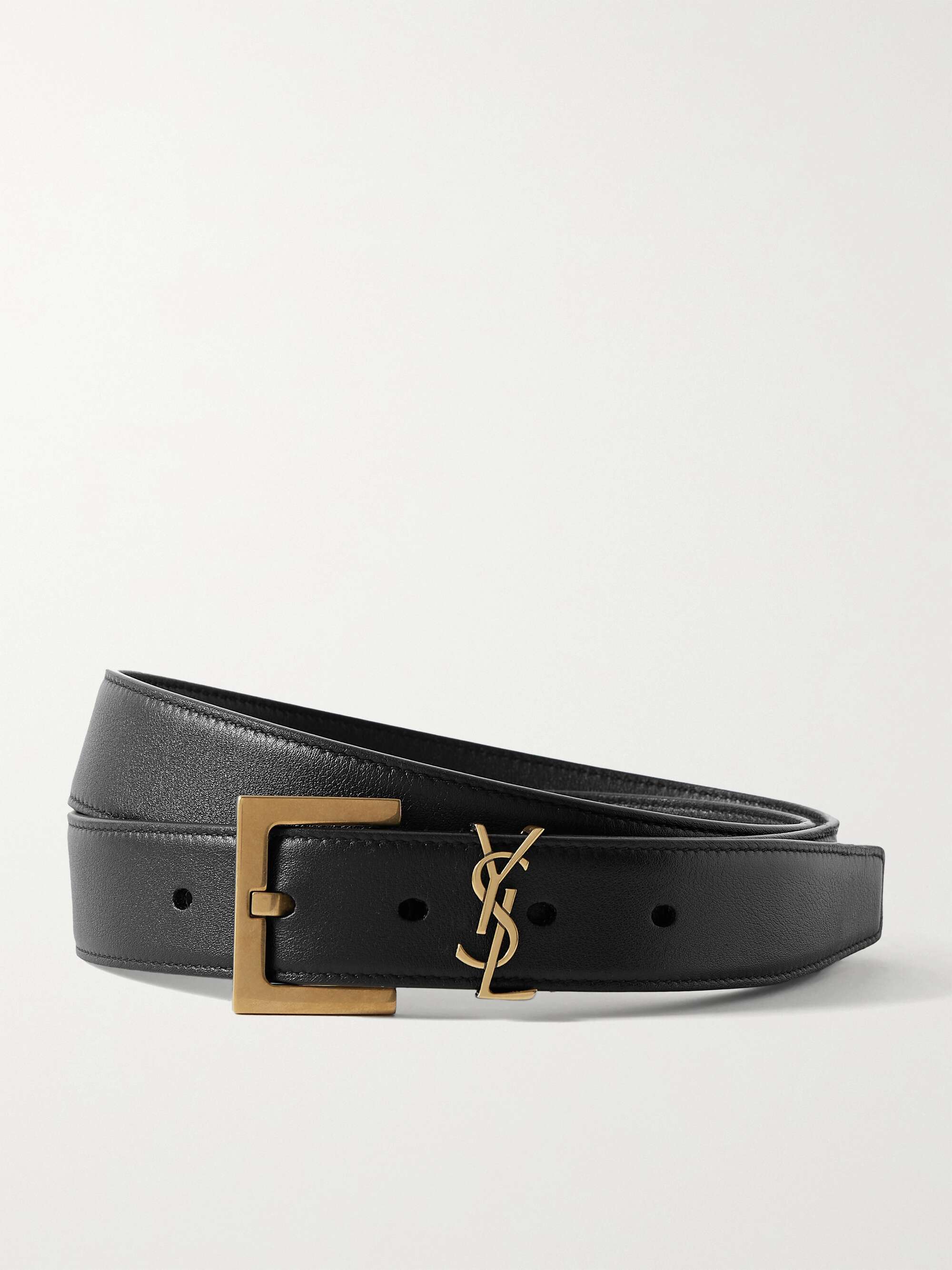 SAINT LAURENT Cassandre embellished leather belt