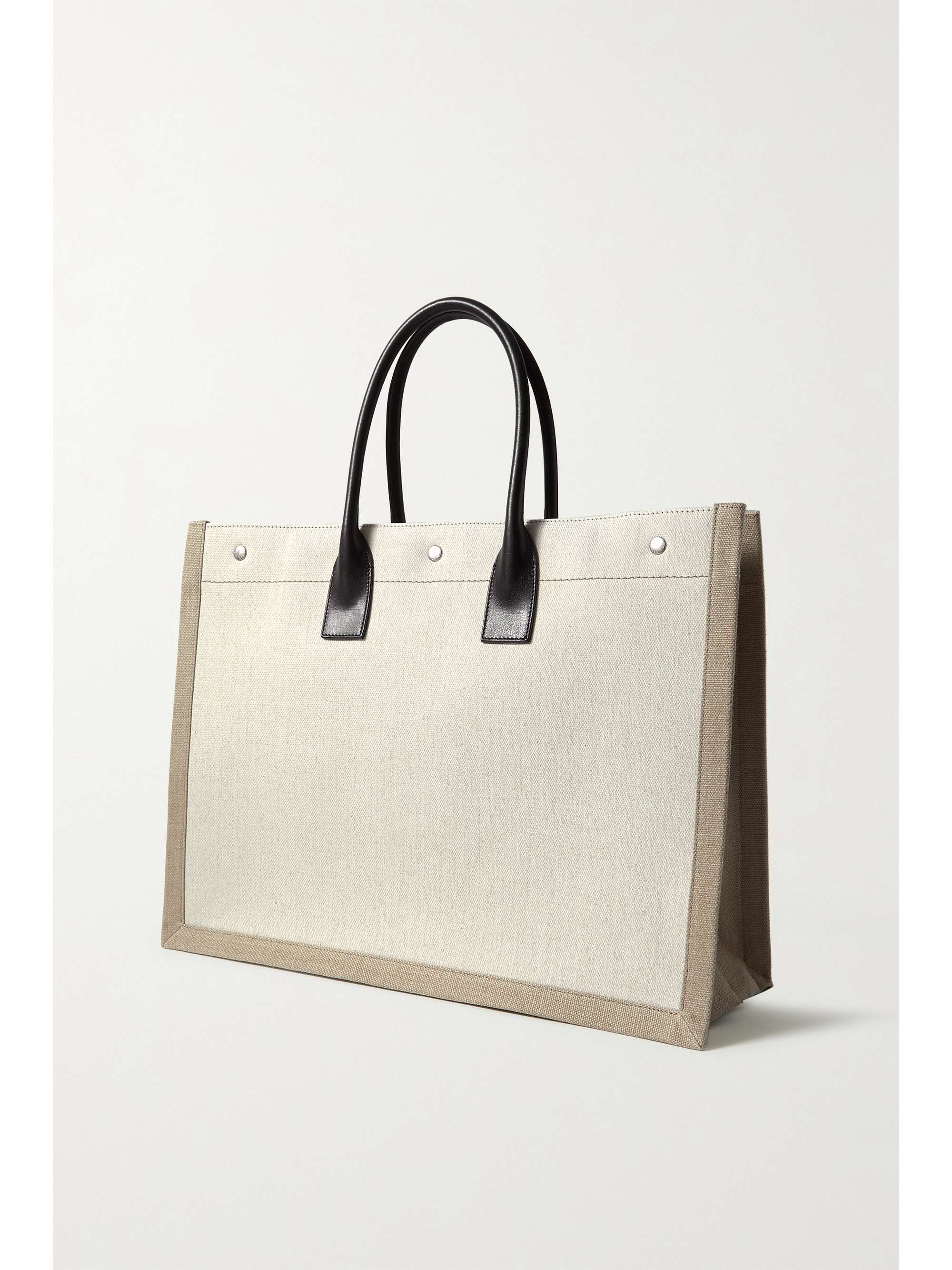 SAINT LAURENT Rive Gauche leather-trimmed printed canvas tote