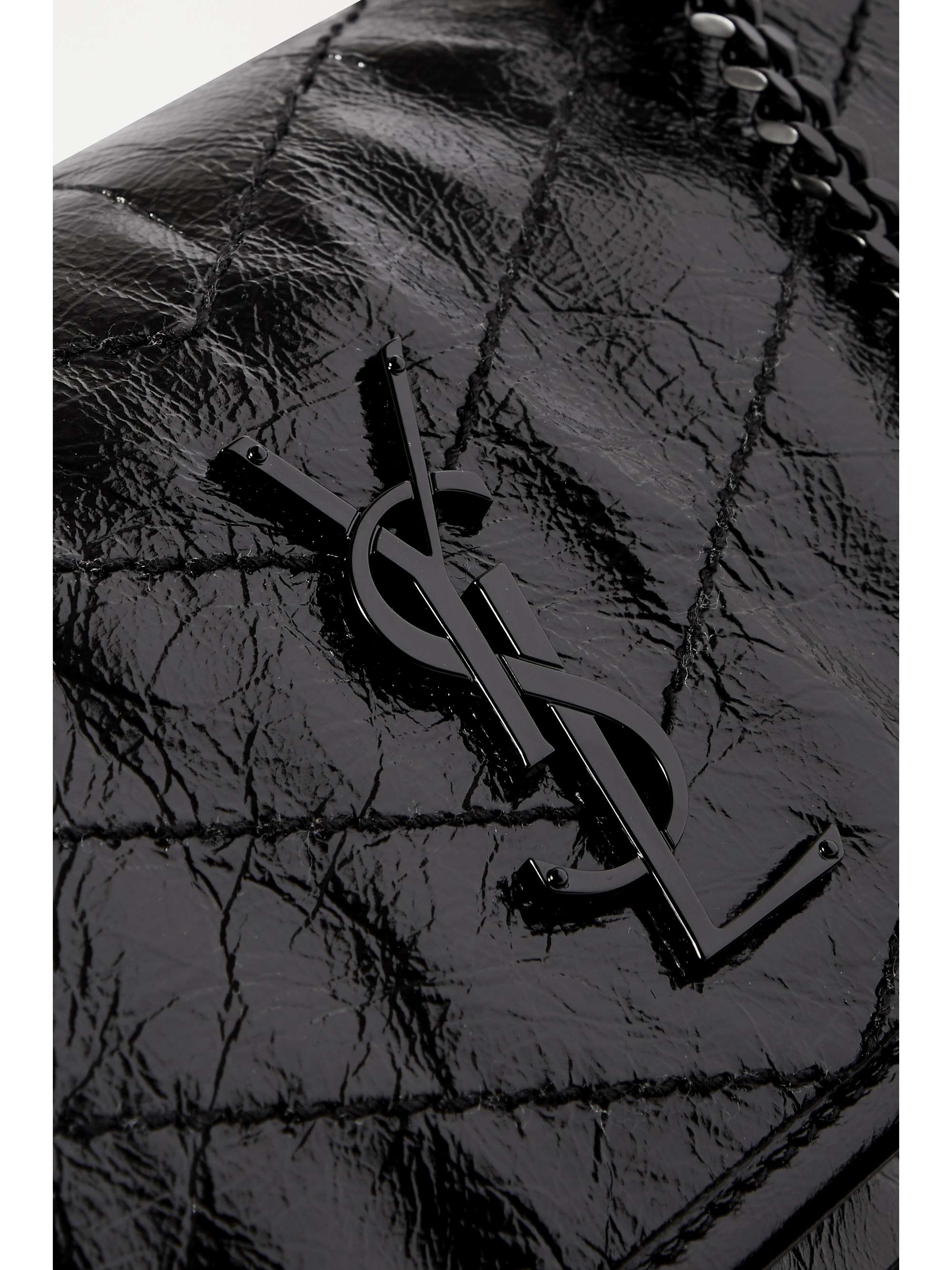 SAINT LAURENT Niky mini quilted crinkled-leather shoulder bag